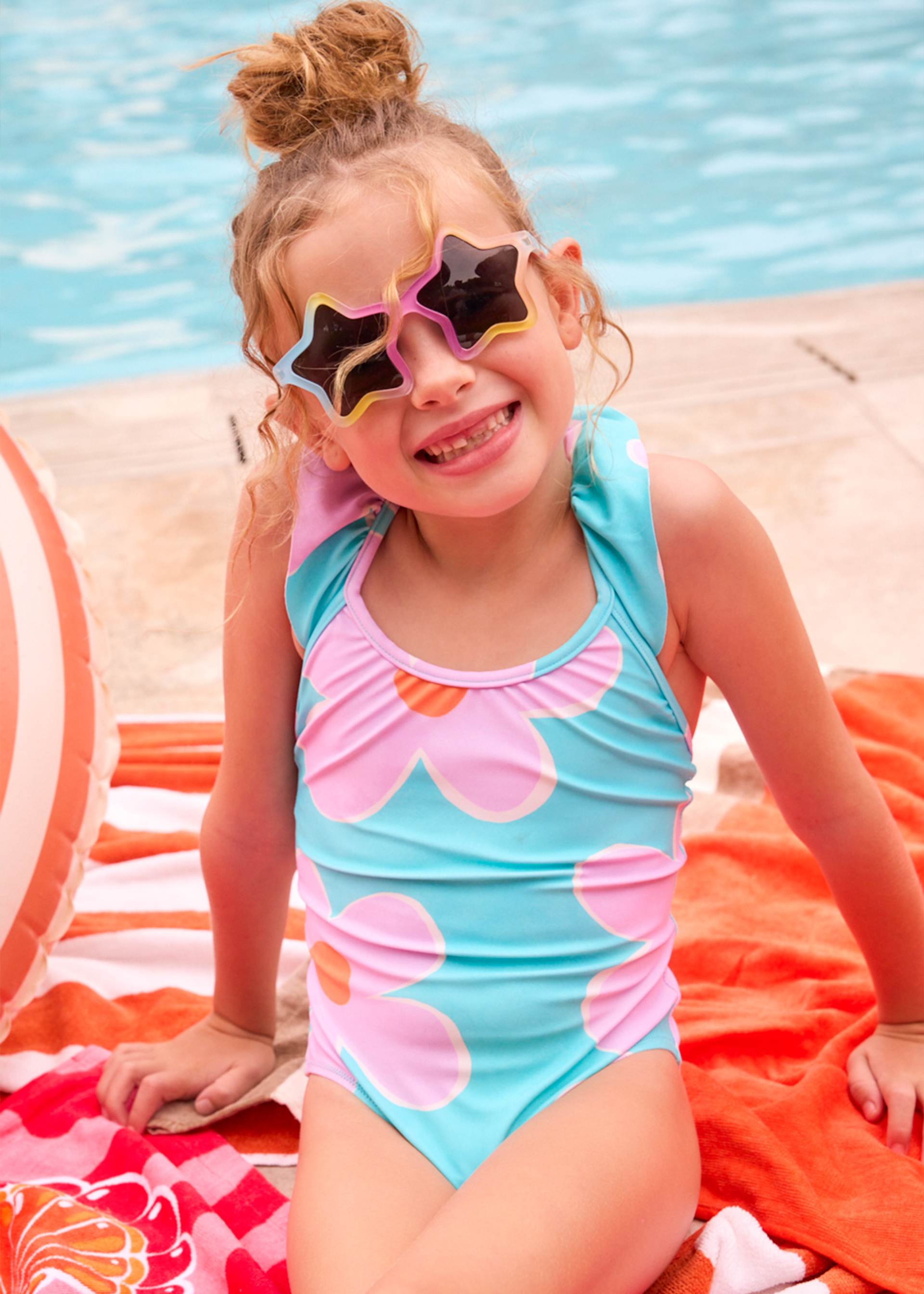 Bañador volantes estampado niña