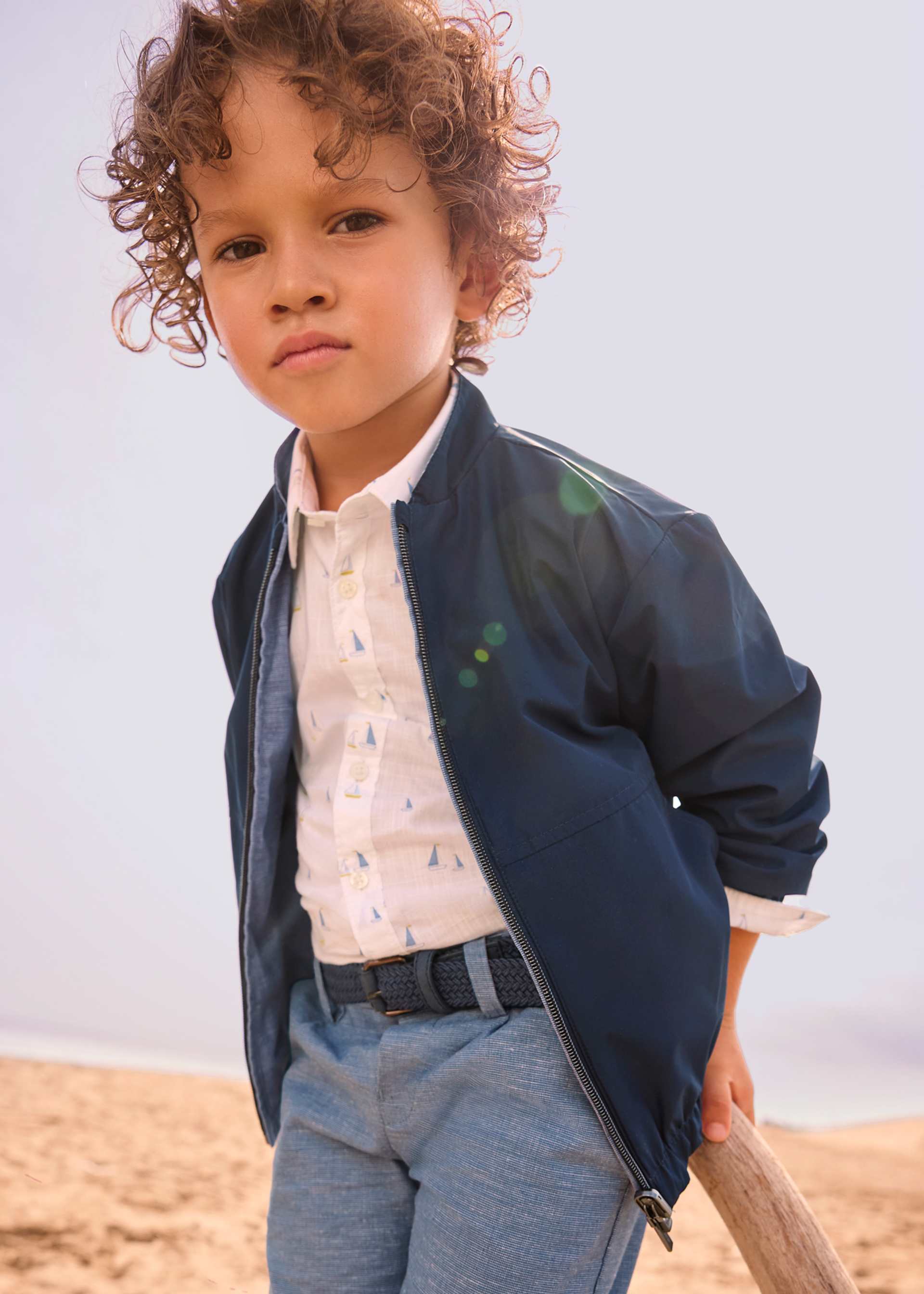Boy Reversible Linen Windbreaker