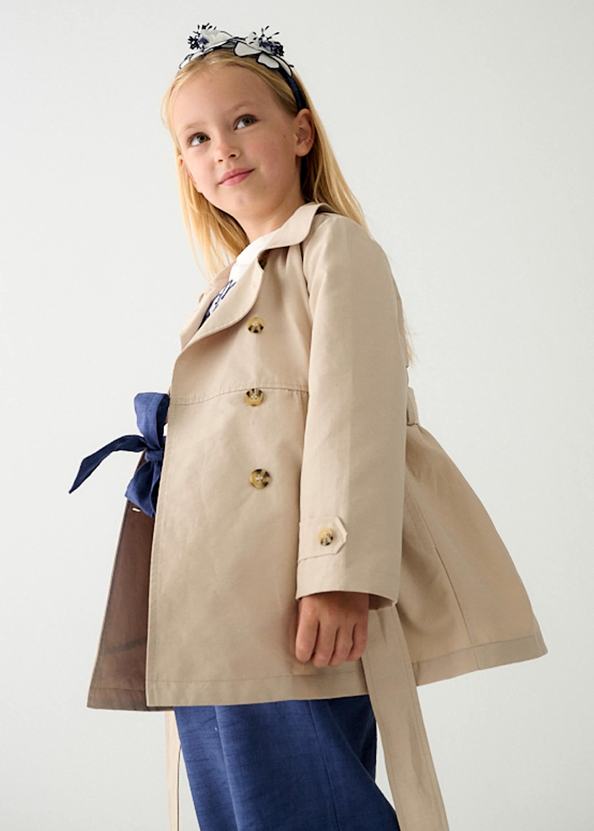 Girl Belted Trench Coat