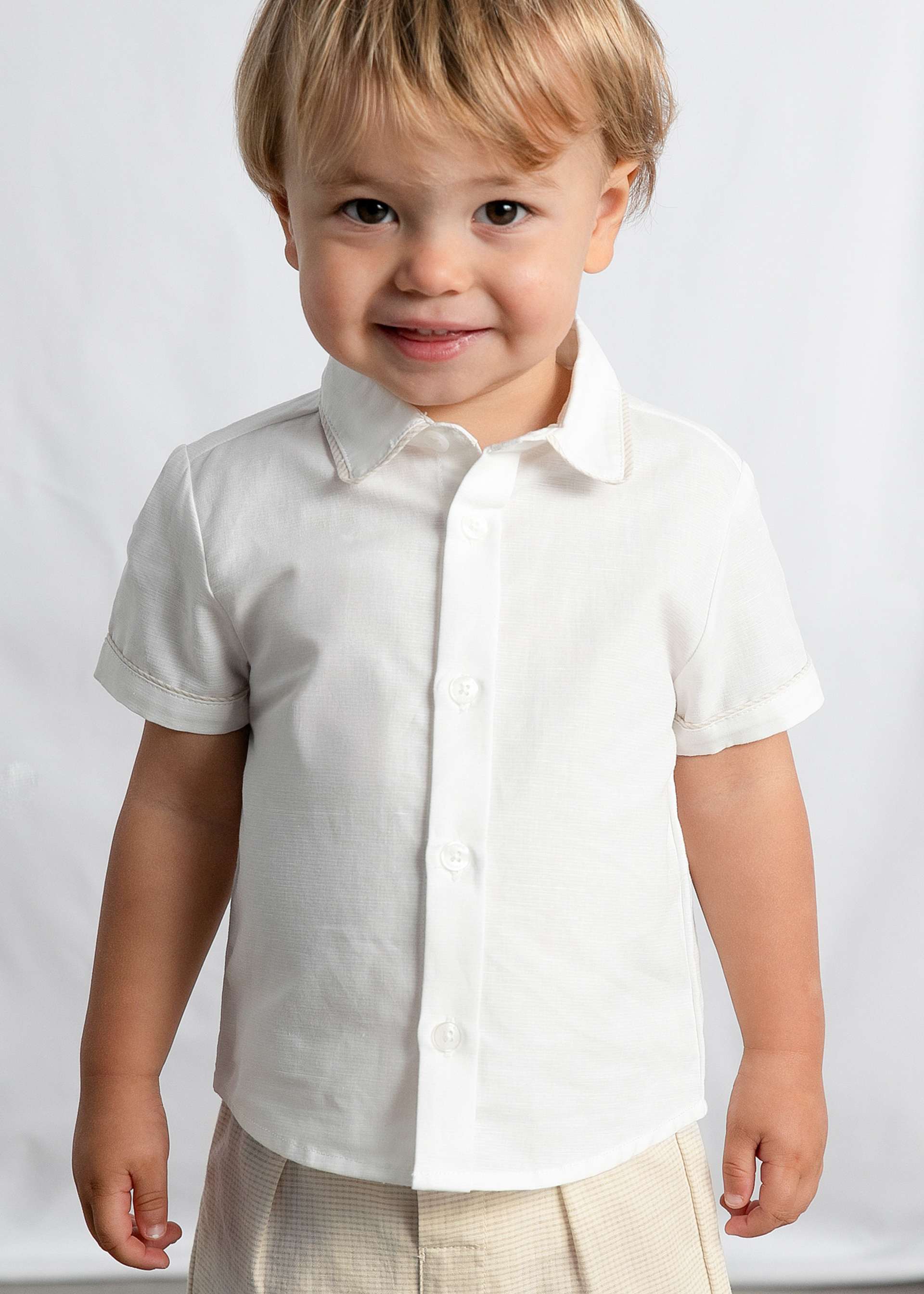 Conjunto bermuda y camisa con lino bebé