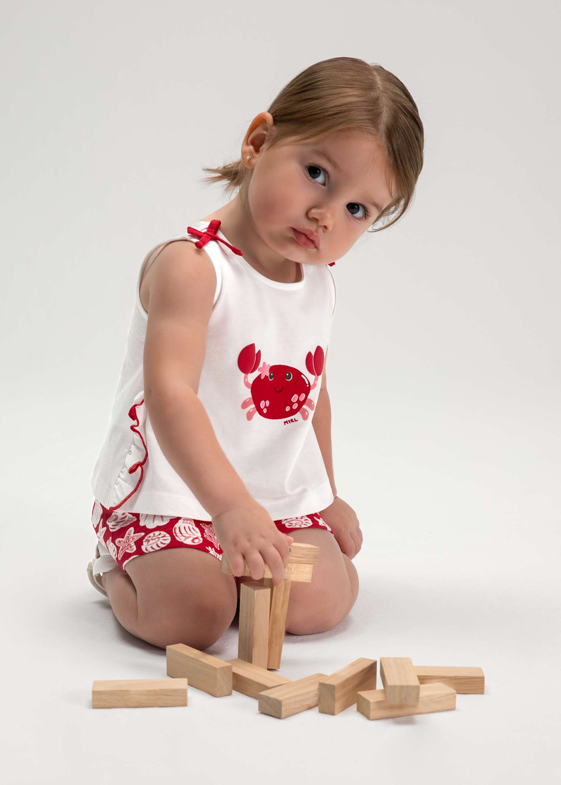 Set Shorts gemustert und Shirt Baby