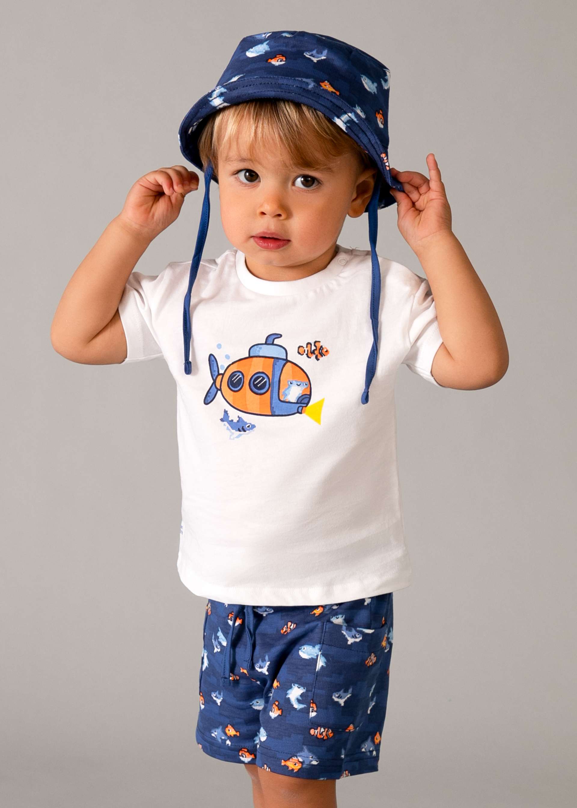 Set de 2 piese cu palarie bebe