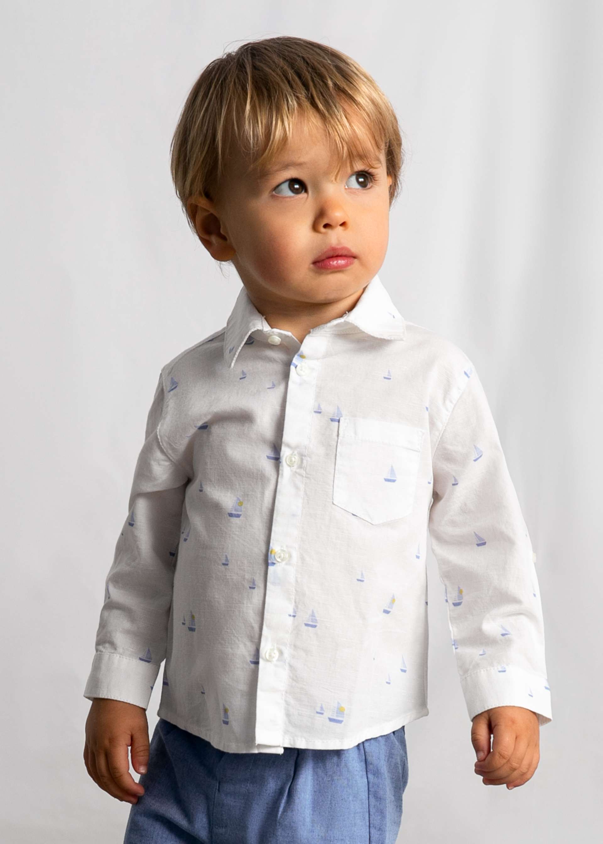 Baby long-sleeved linen shirt