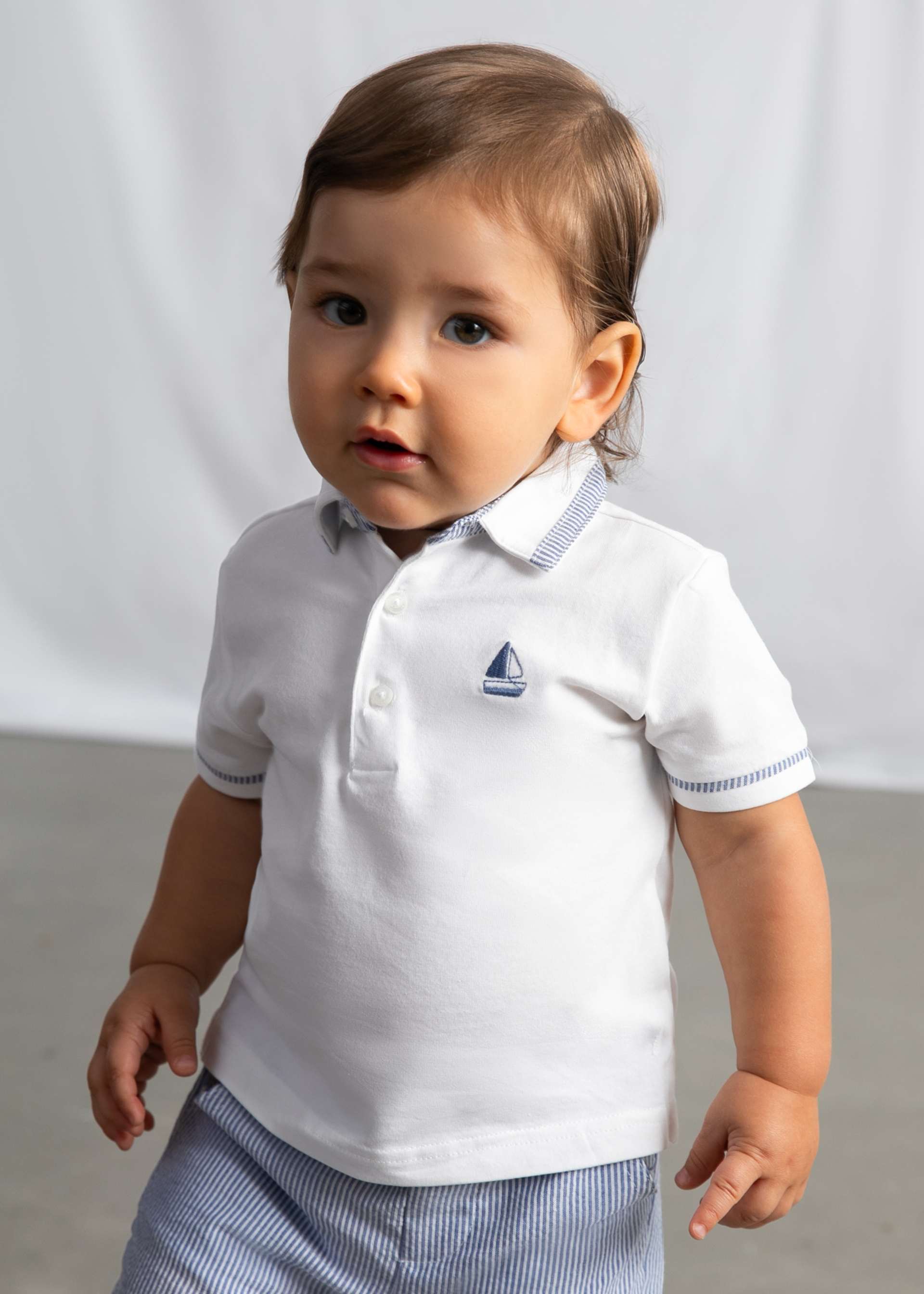 Poloshirt Kontrastdetails Schiff Baby