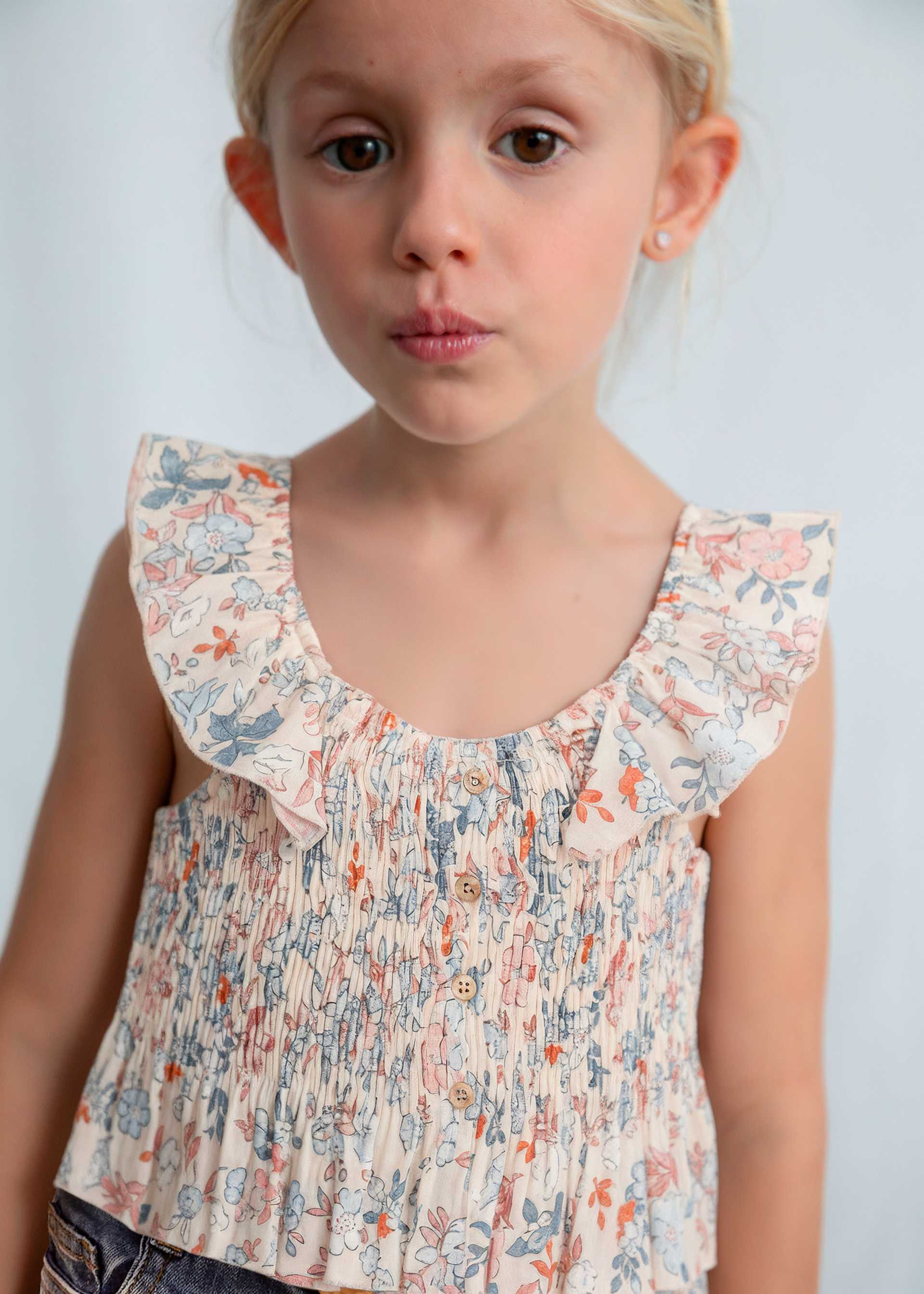 Girl Printed Bambula Top