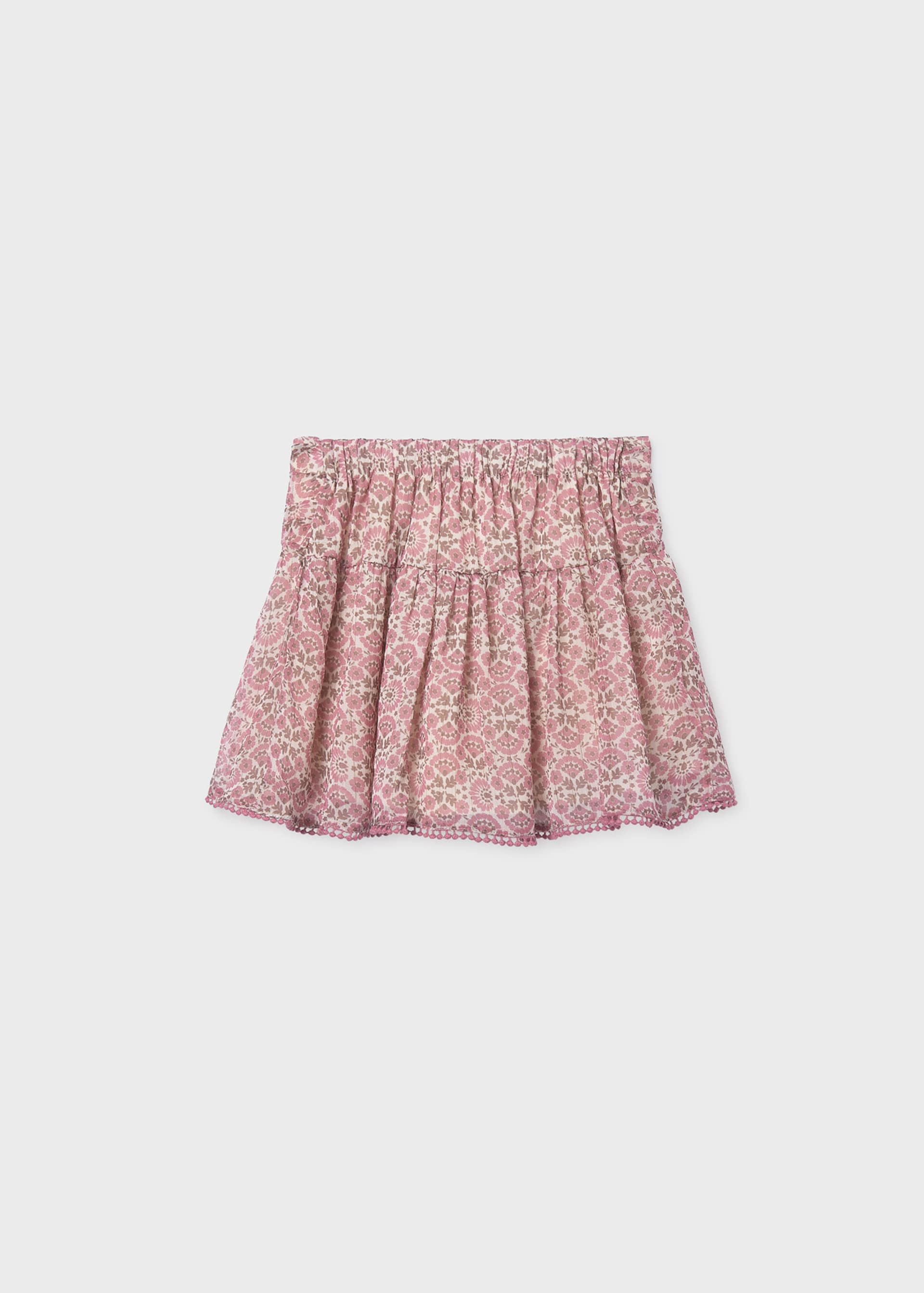 Girls' printed chiffon skirt