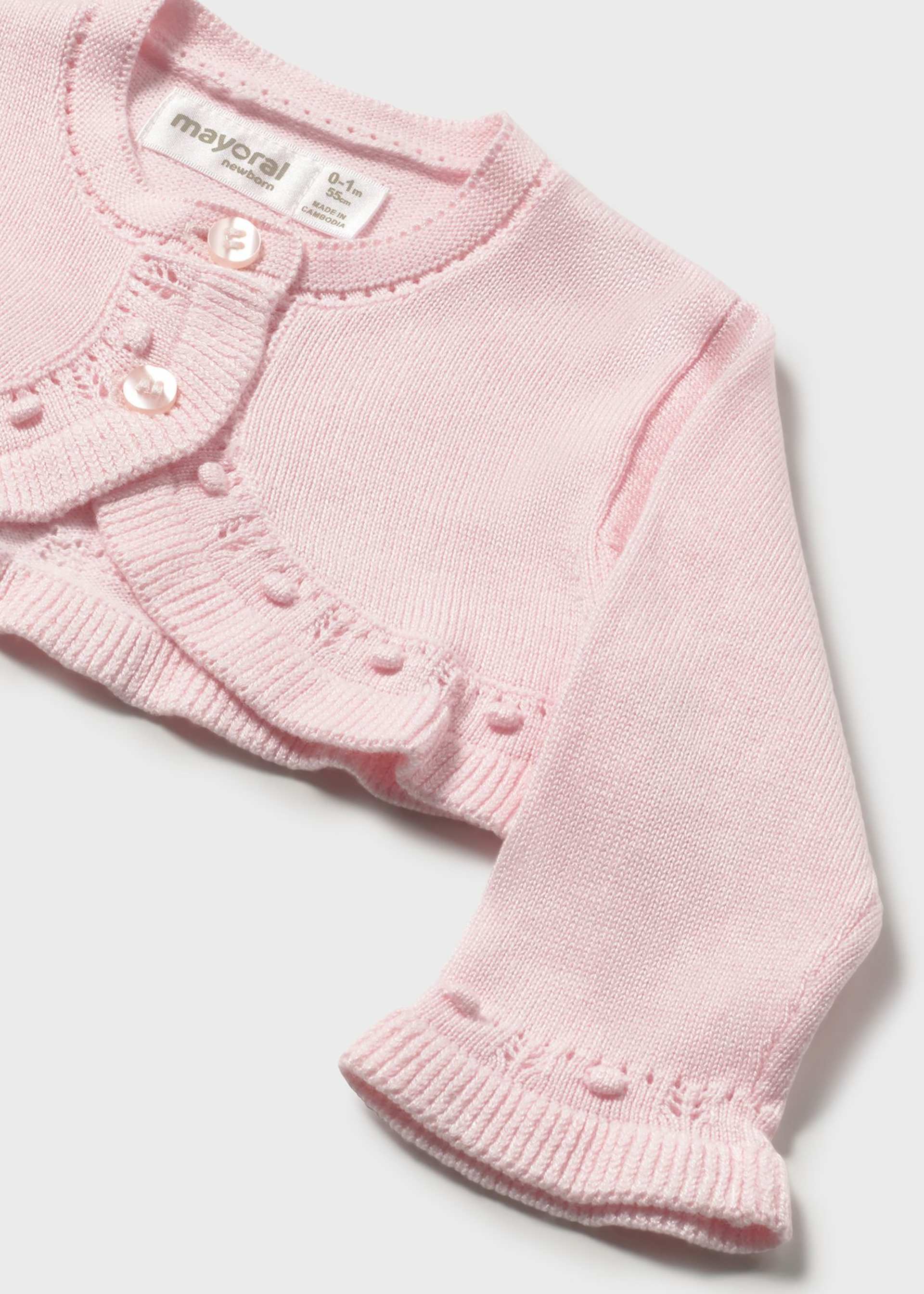 Newborn Girl Knit Crop Cardigan