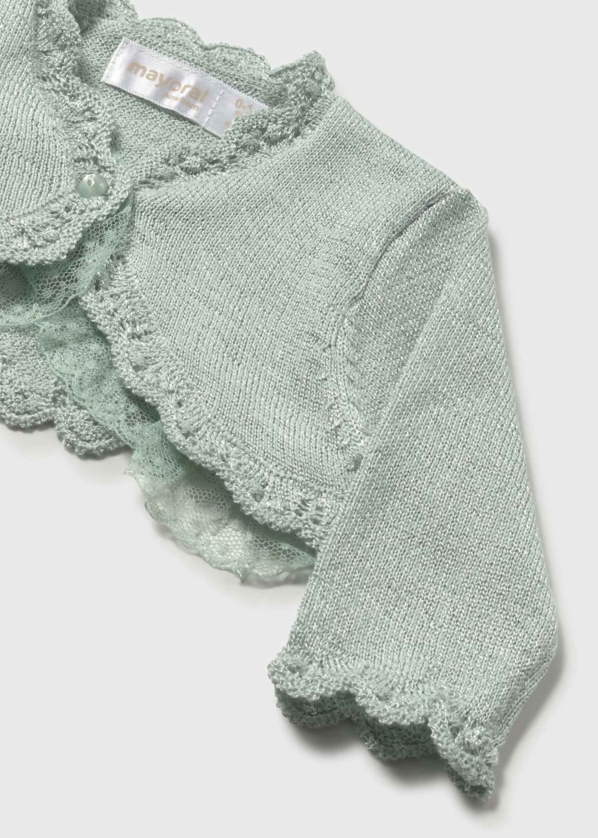 Cardigan tricot cérémonie nouveau-né