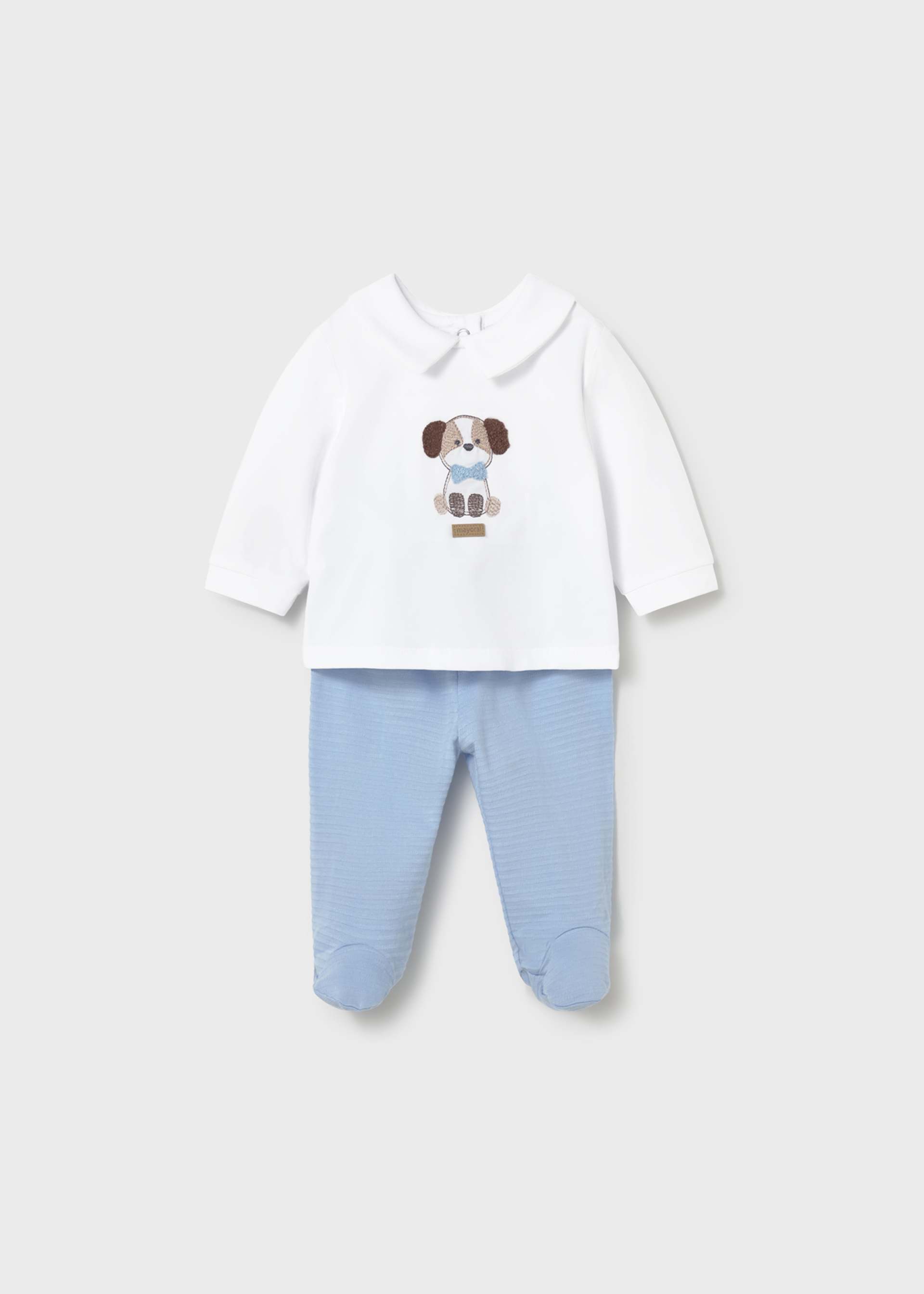 Newborn Boy Pants and Embroidered T-shirt Set