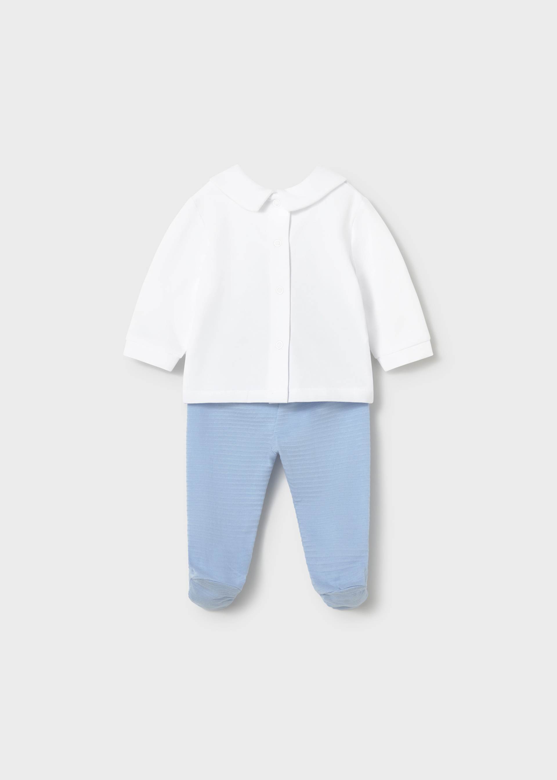 Newborn Boy Pants and Embroidered T-shirt Set
