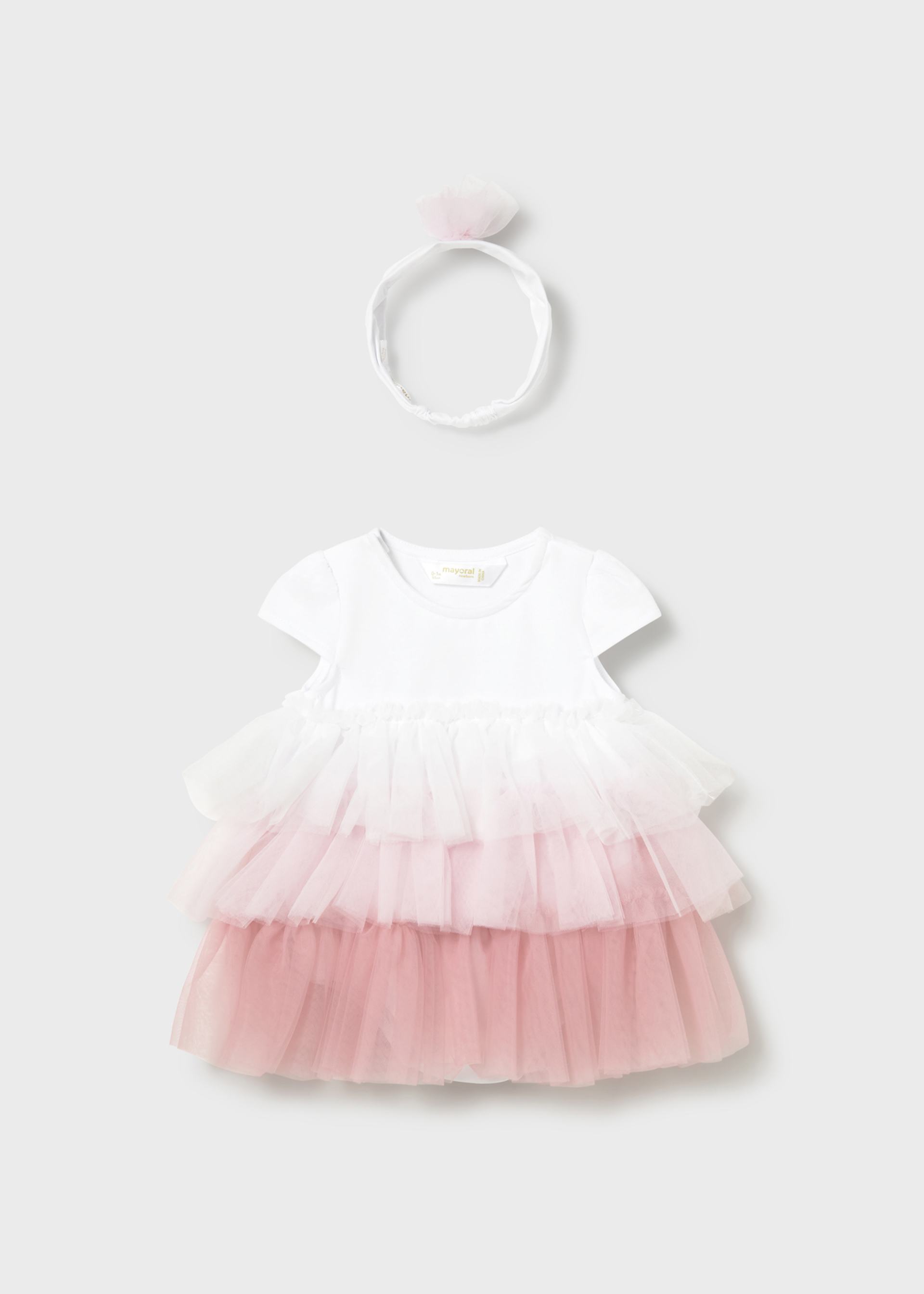 Newborn Girl Tulle Dress and Headband Set