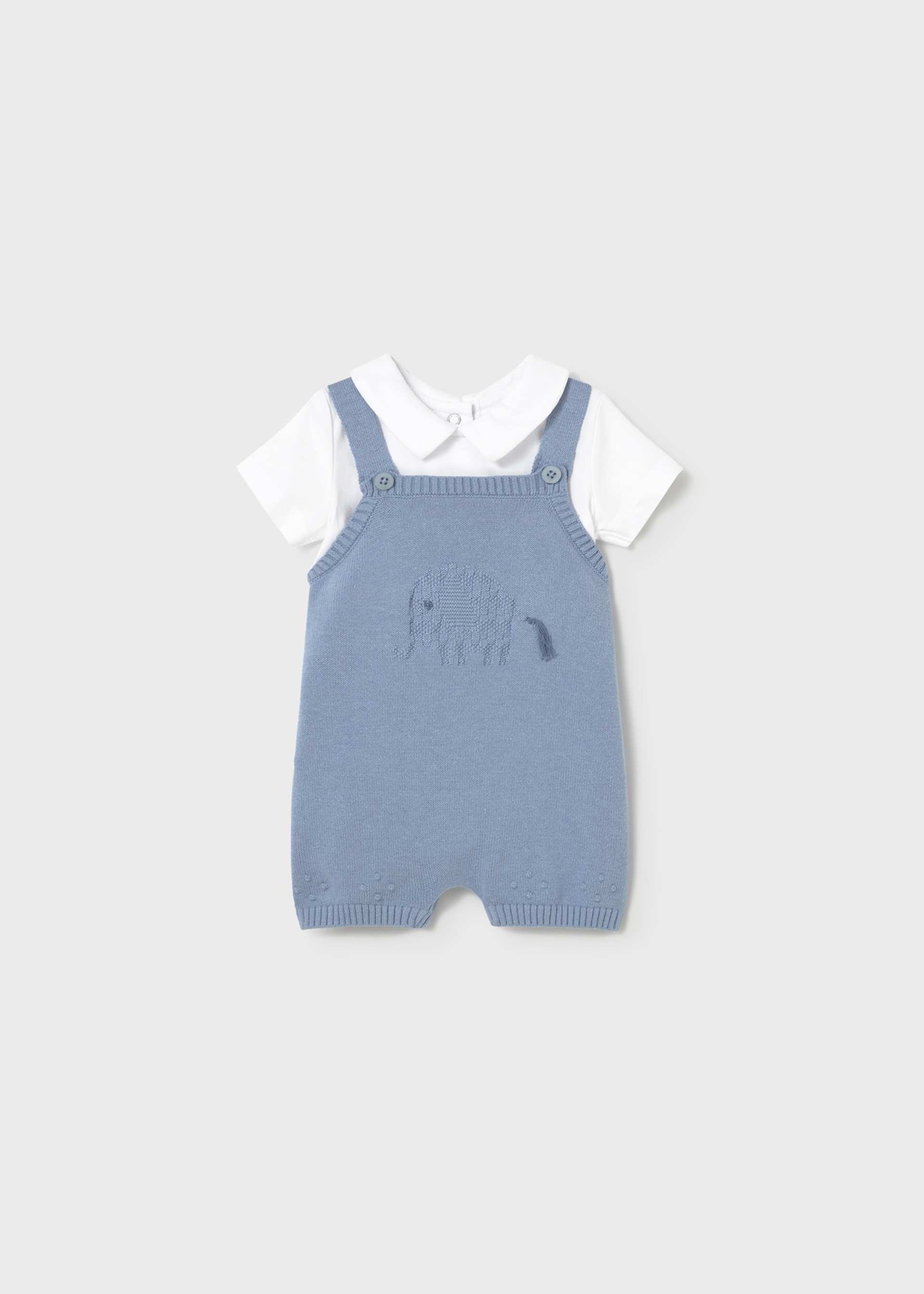 Completo salopette tricot body neonato