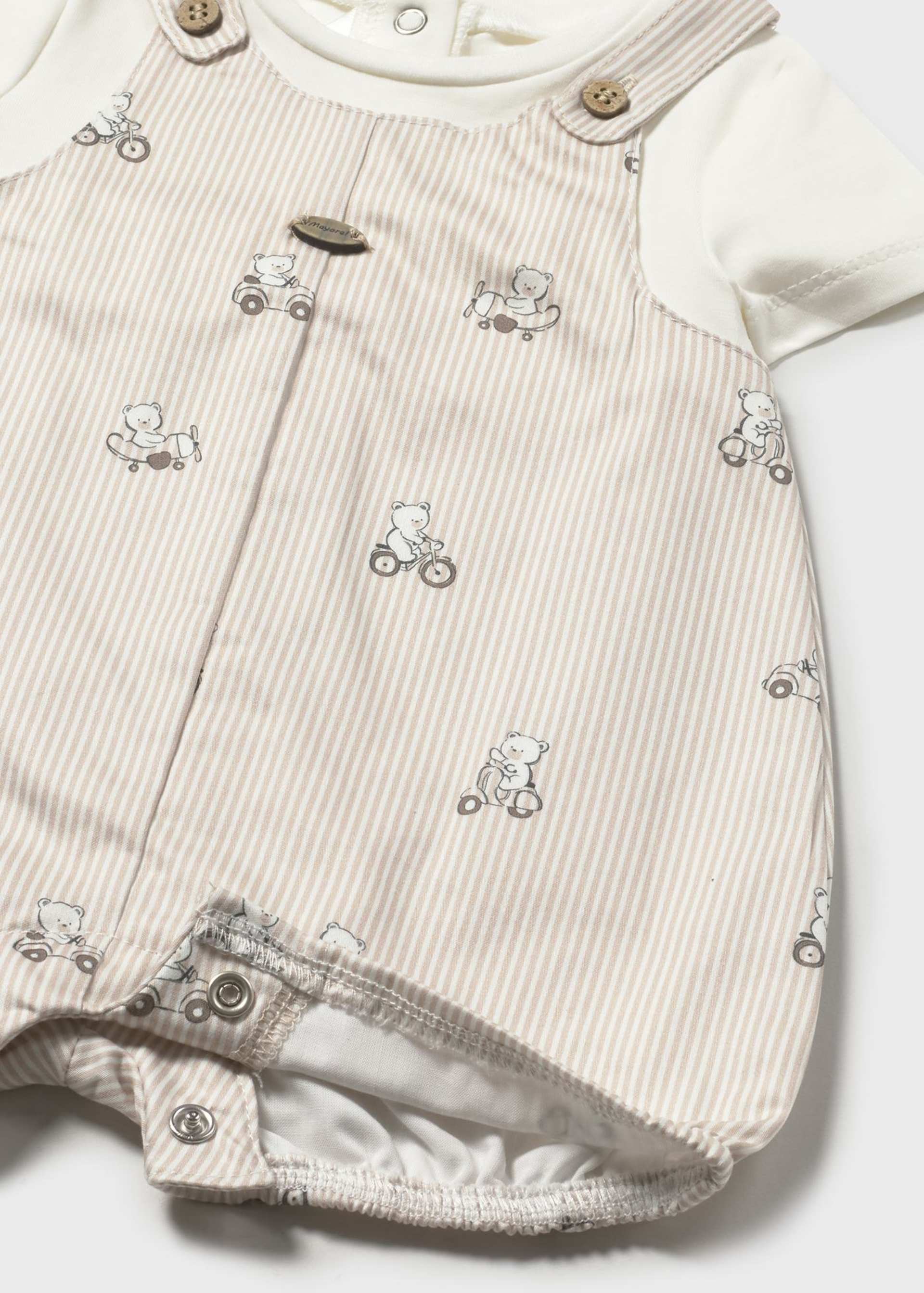 Newborn Boy Teddy Bear Print Romper