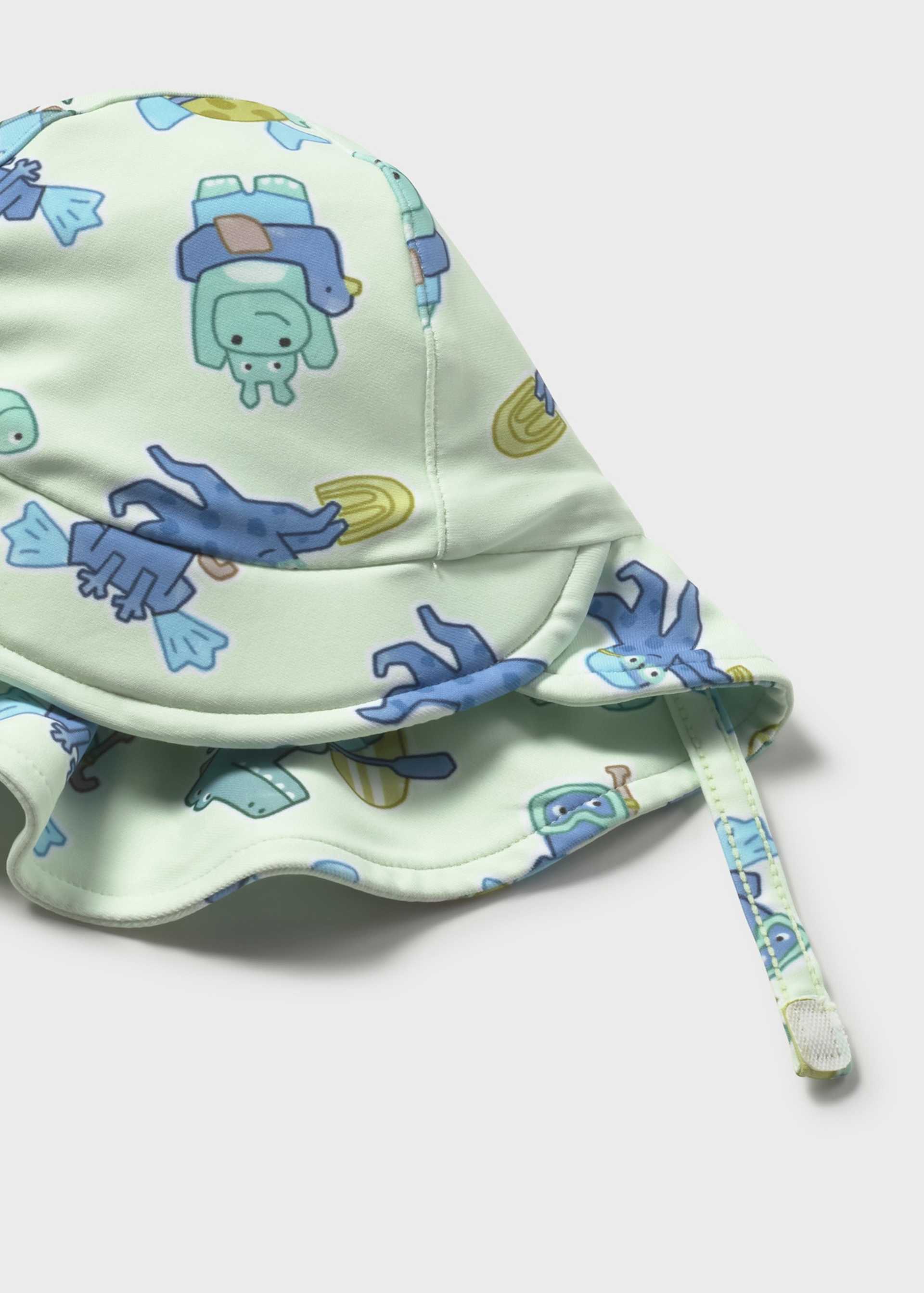 Peto baño con gorro protección solar recién nacido