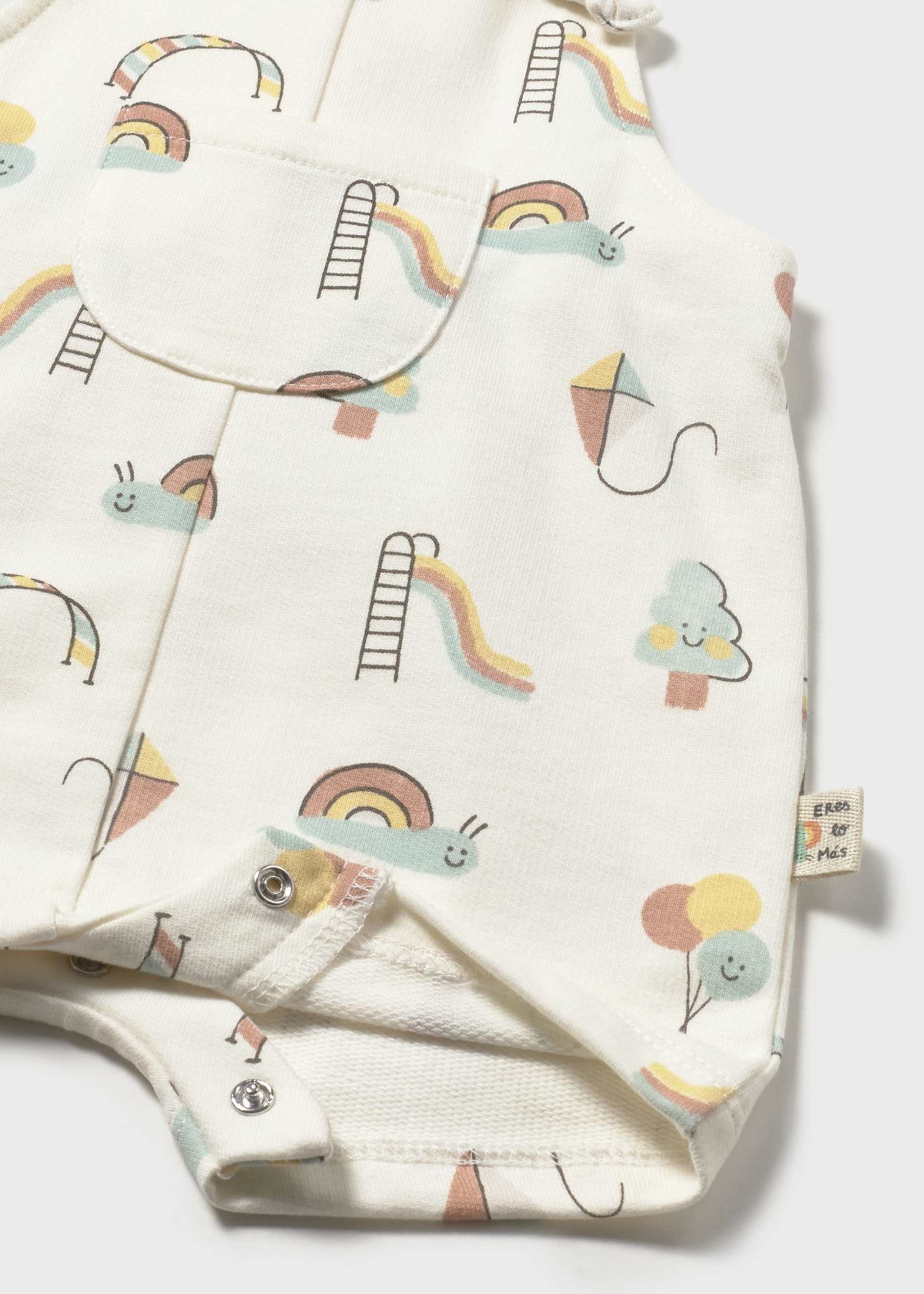 Newborn print dungarees