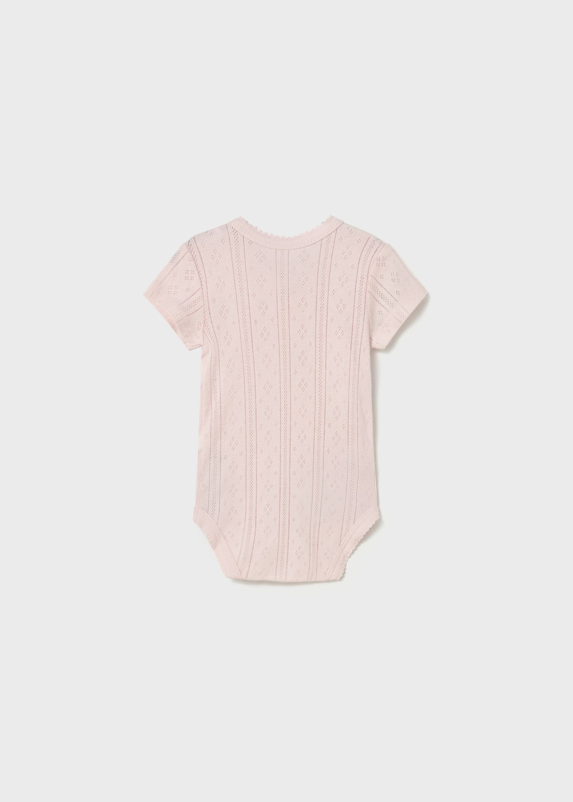 Short-sleeved openwork bodysuit for newborns