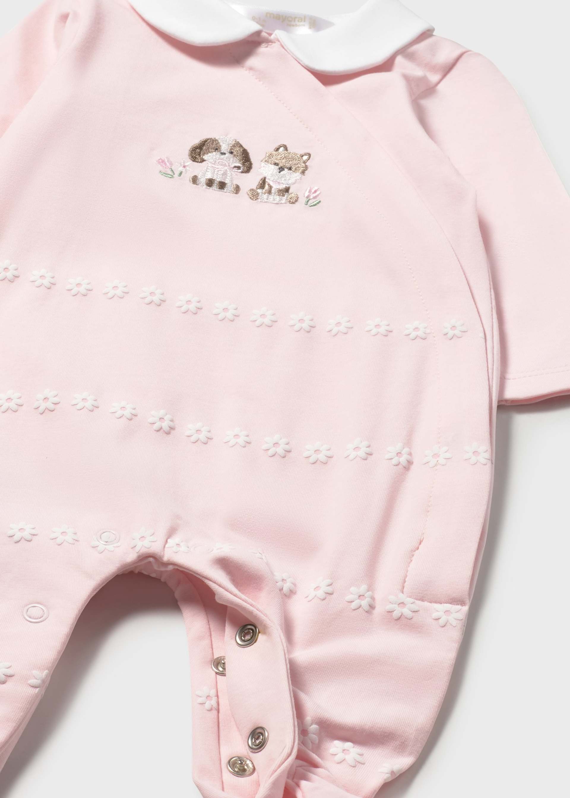Pigiama Bimba 100% Cotone 2 Pezzi Manica Lunga, Tutina Vestito Gattino Rosa, 6 Mesi