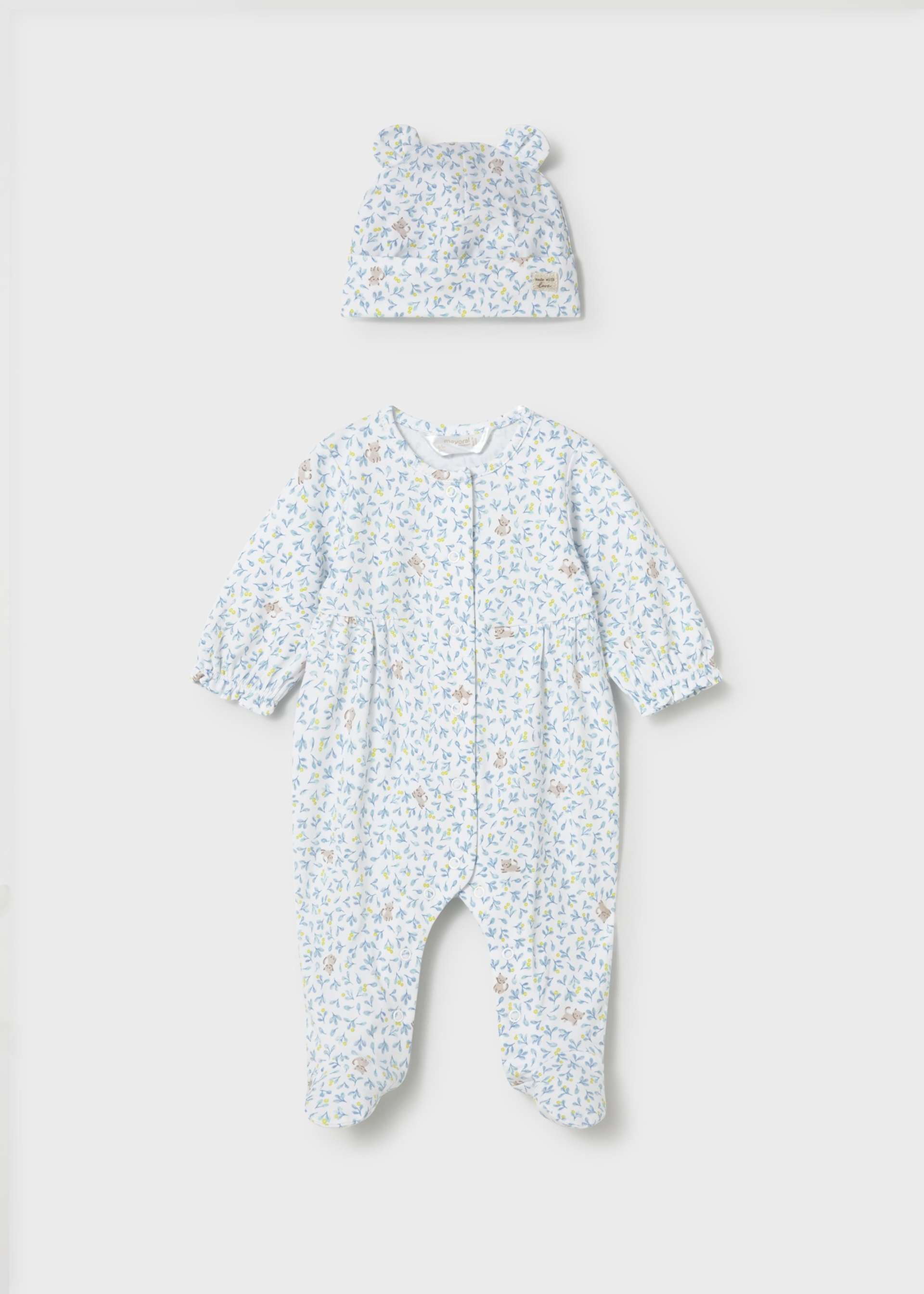 Pijama largo con gorro recién nacida
