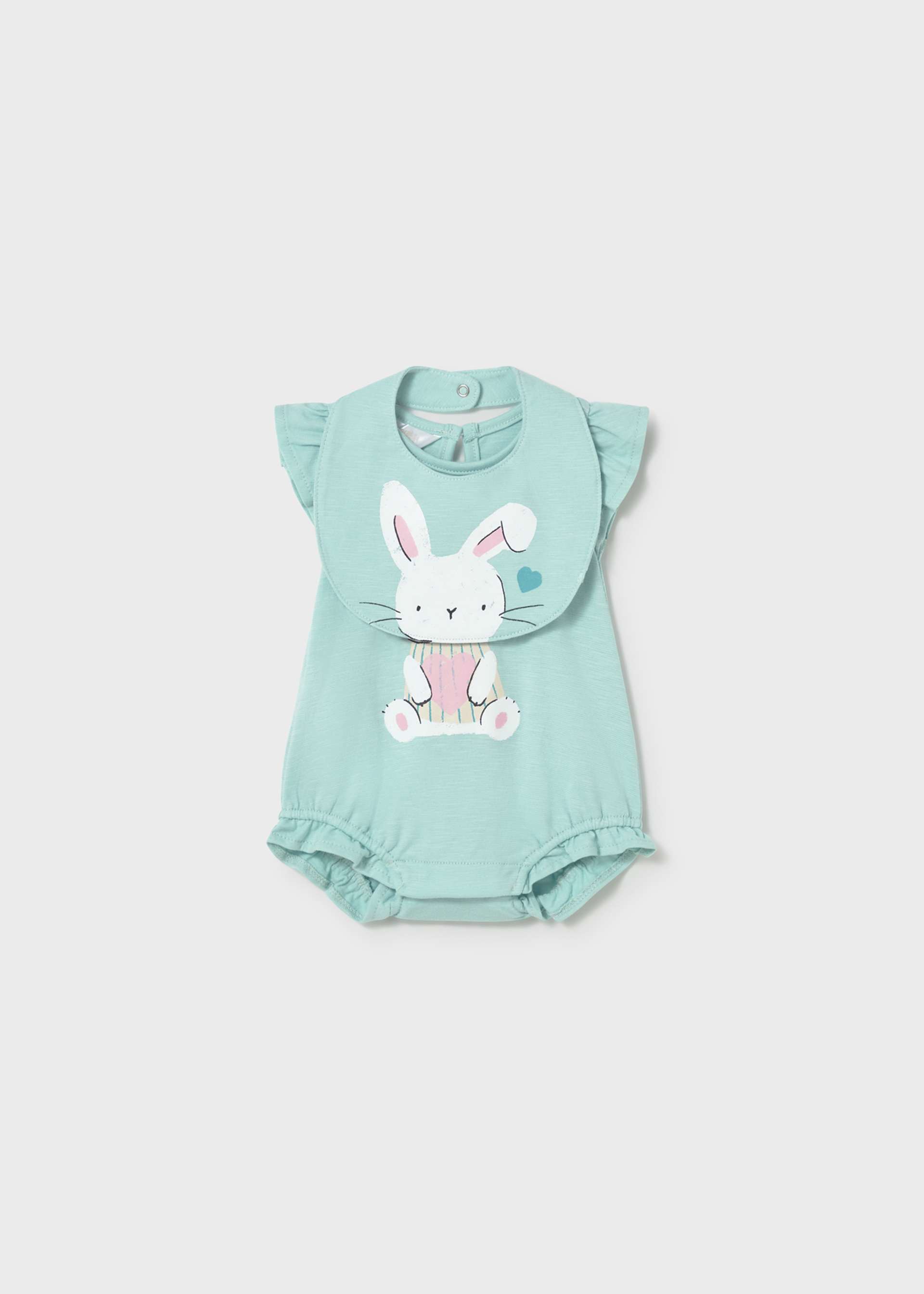 Pijama corta holán con babero recién nacida