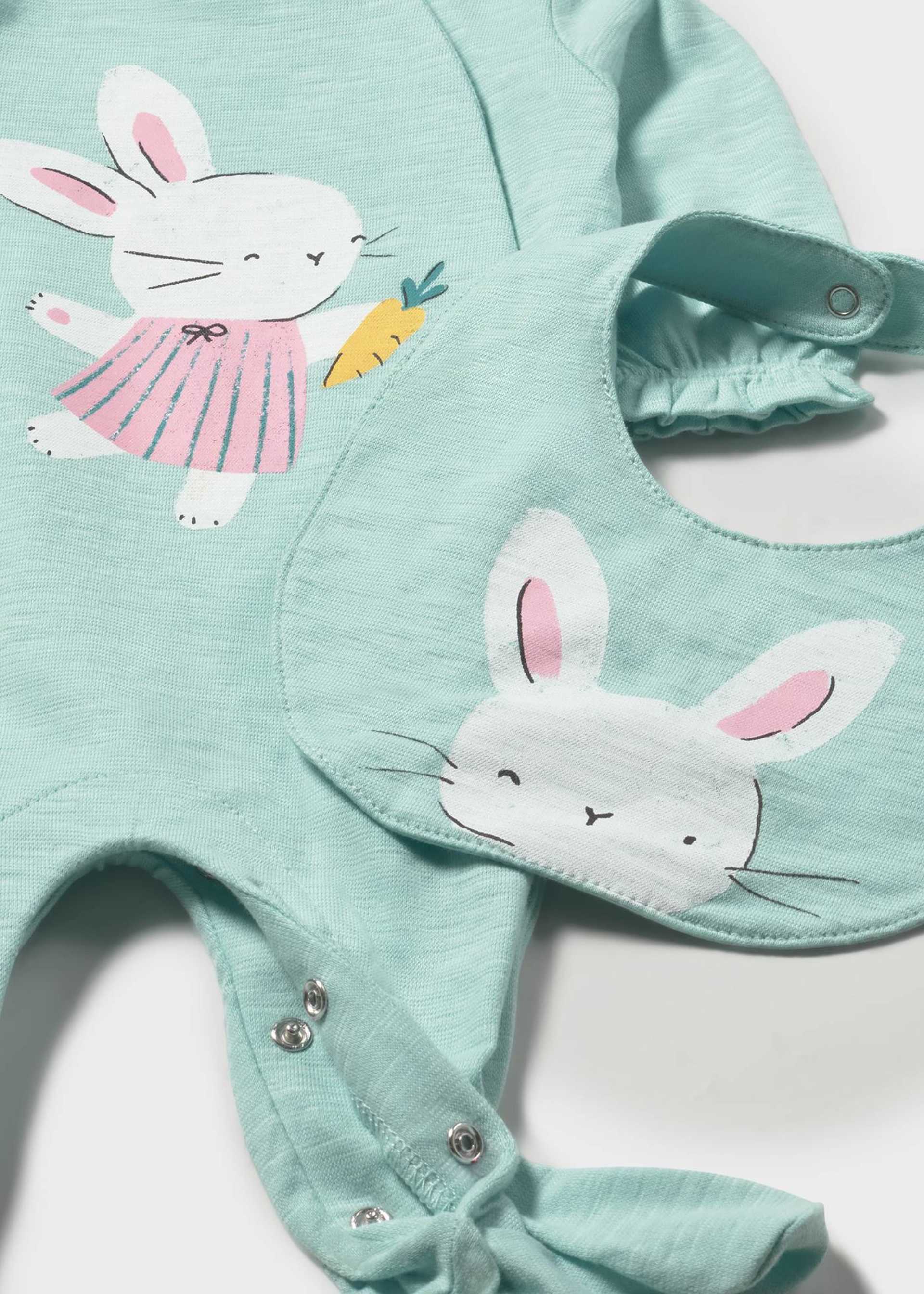 Long romper with bib newborn