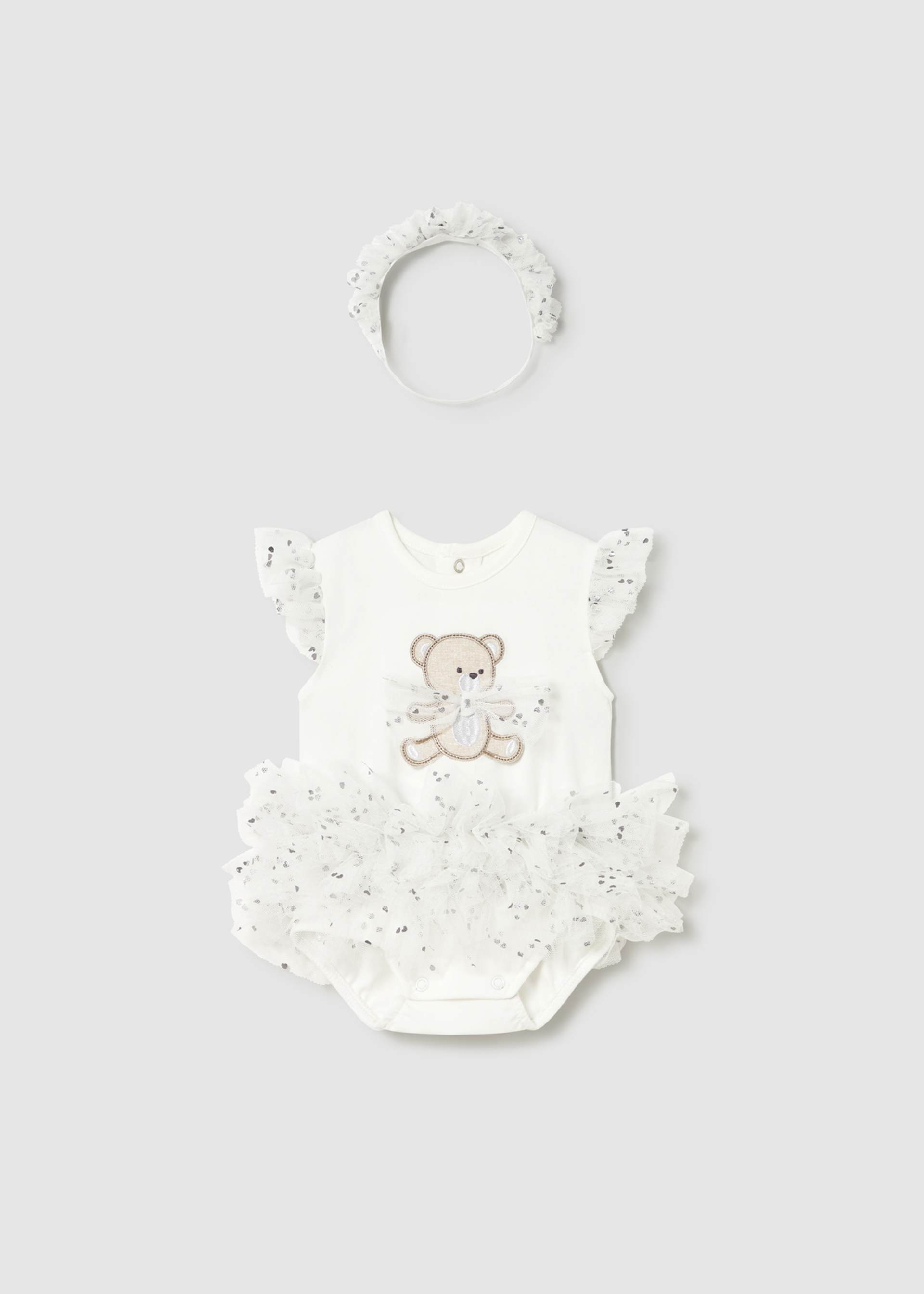 Body tutu ourson avec serre-tête nouveau-né