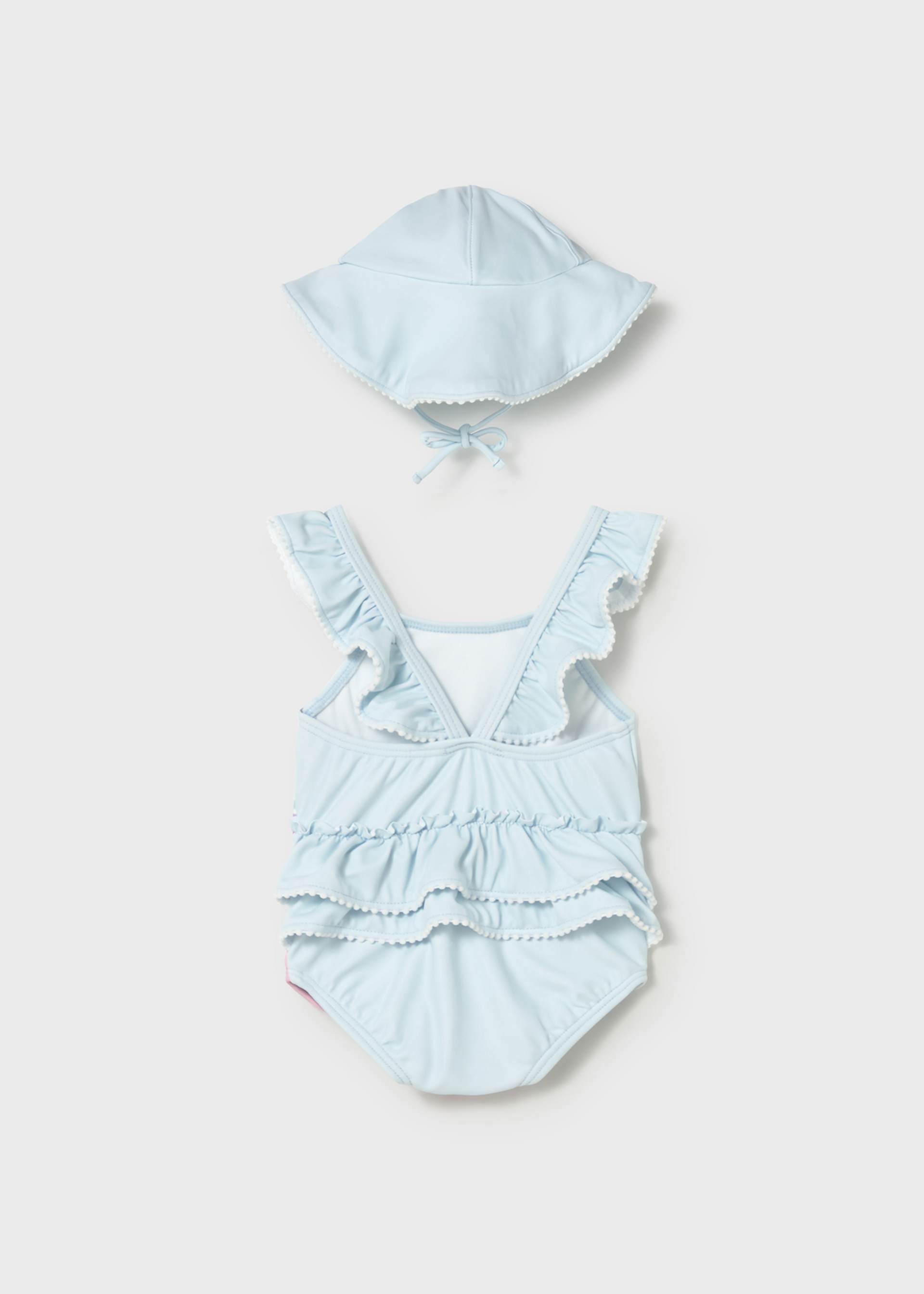 Costume con cappello protezione solare neonata