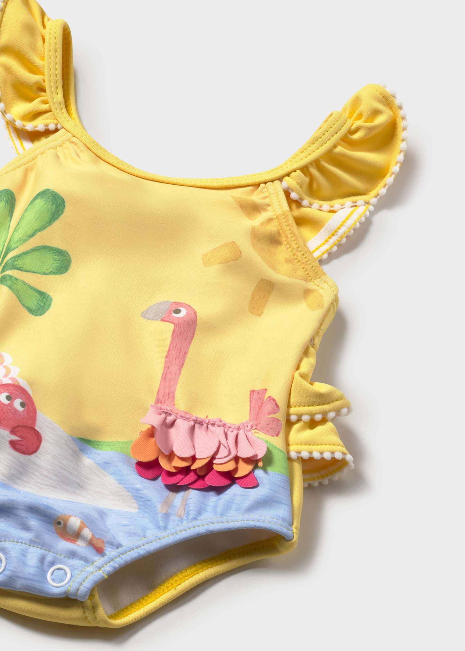 Traje de baño con gorro protección solar recién nacida