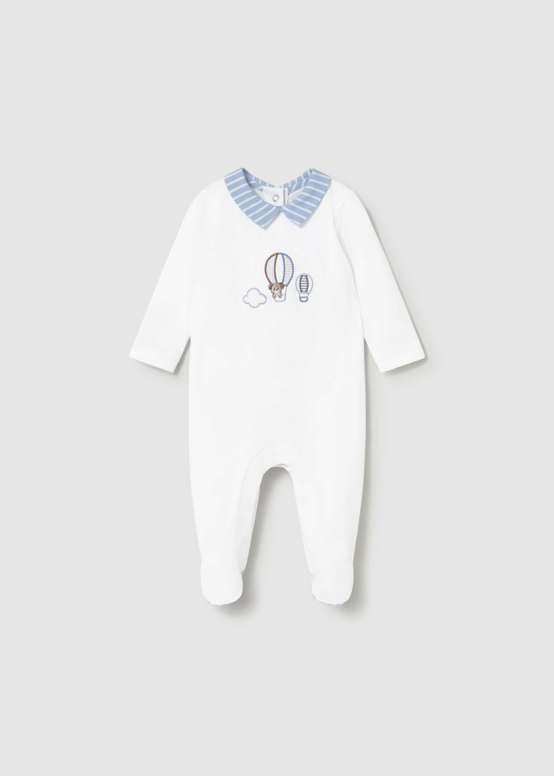 Pijama comprido bordado recém nascido