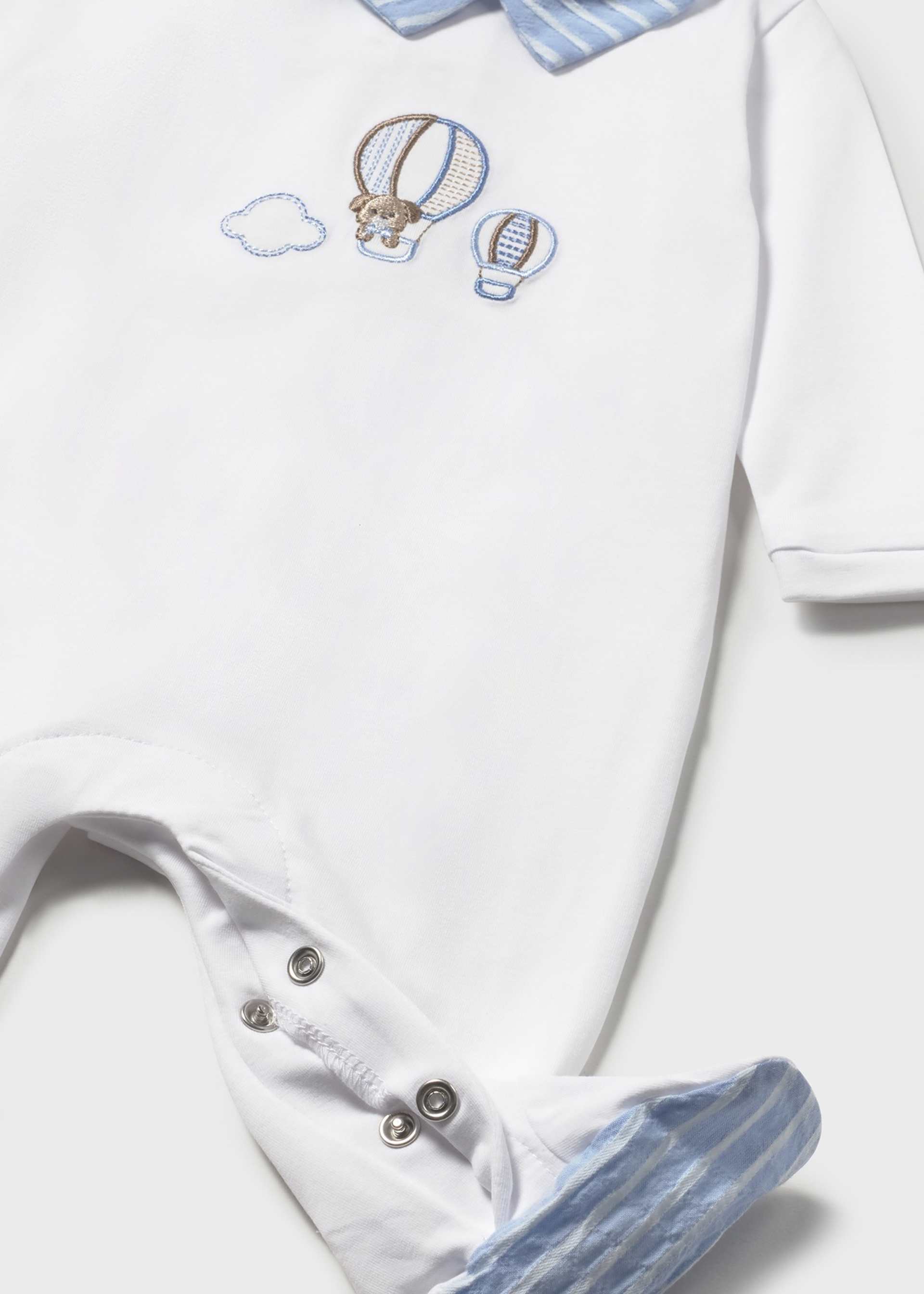 Newborn Boy Embroidered One-Piece