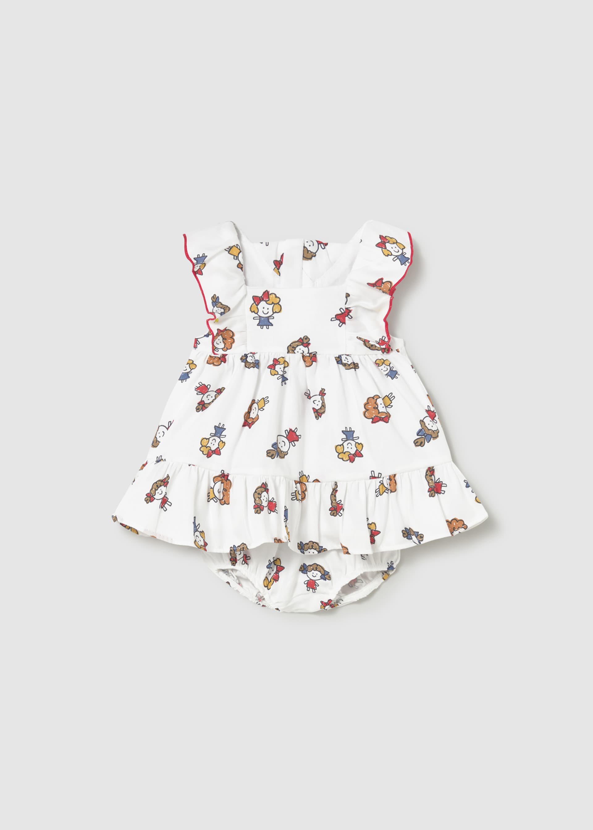 Newborn Girl Printed Dress with Bloomers