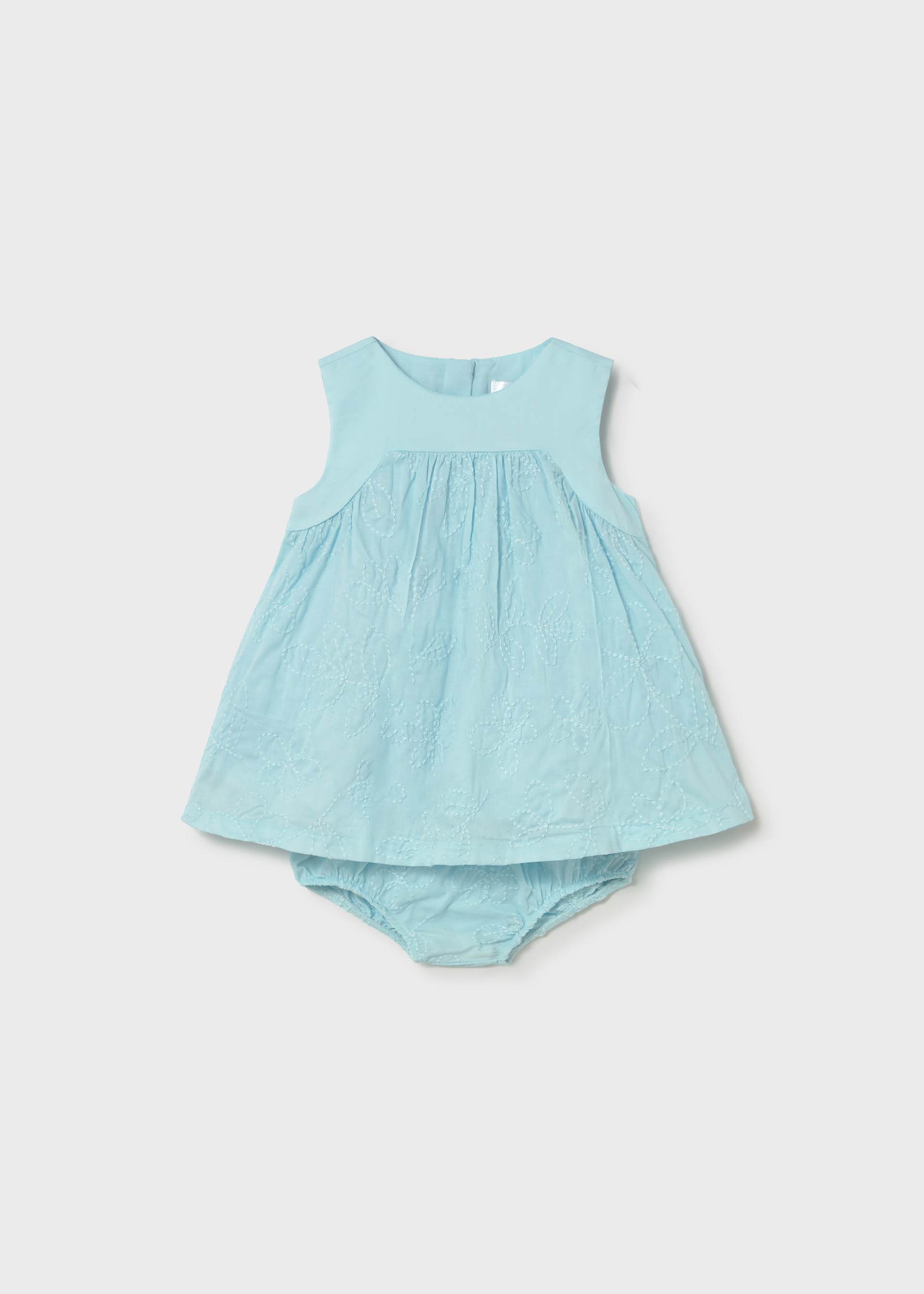 Embroidered dress newborn with nappy cover