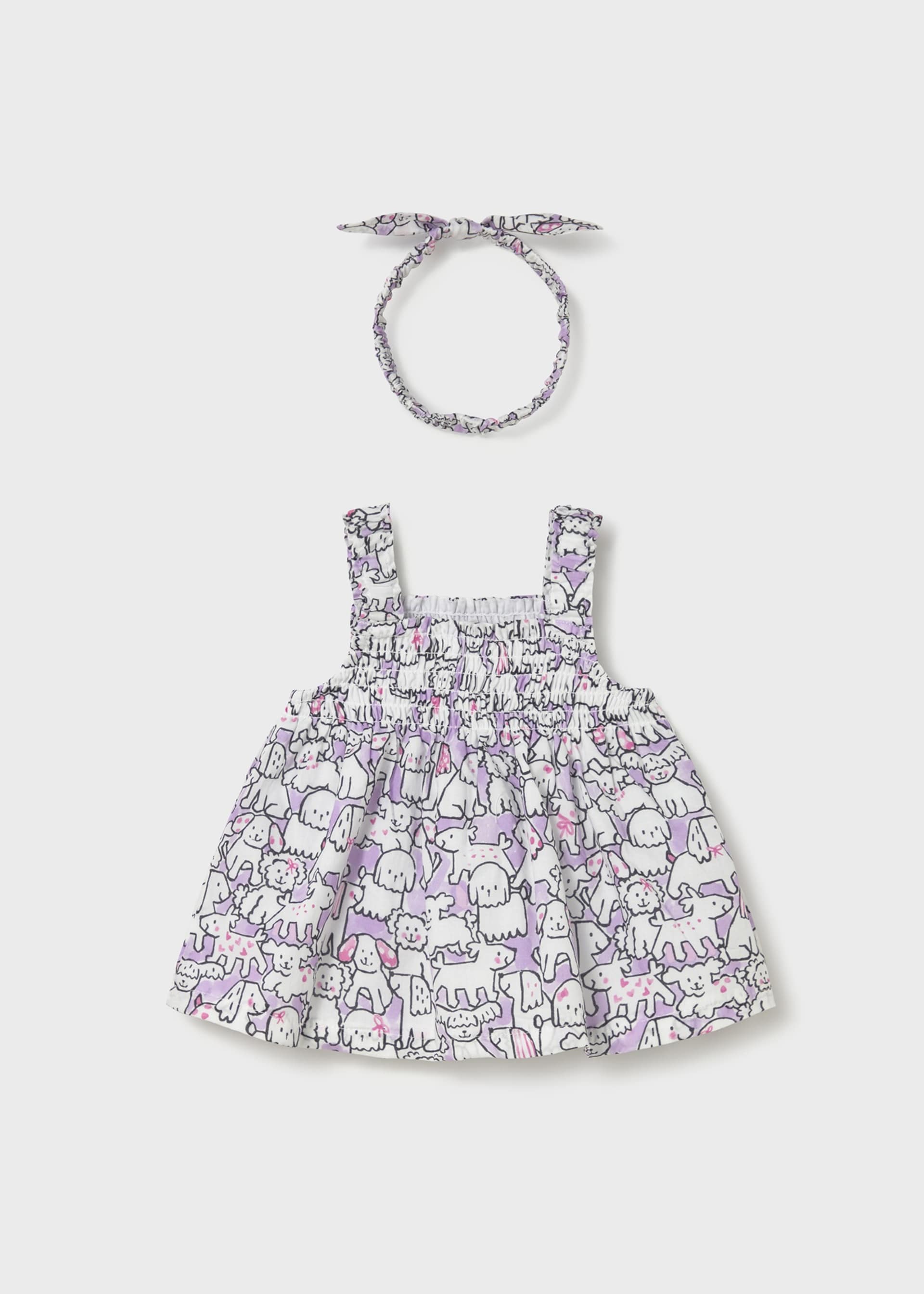 Print dress newborn and headband