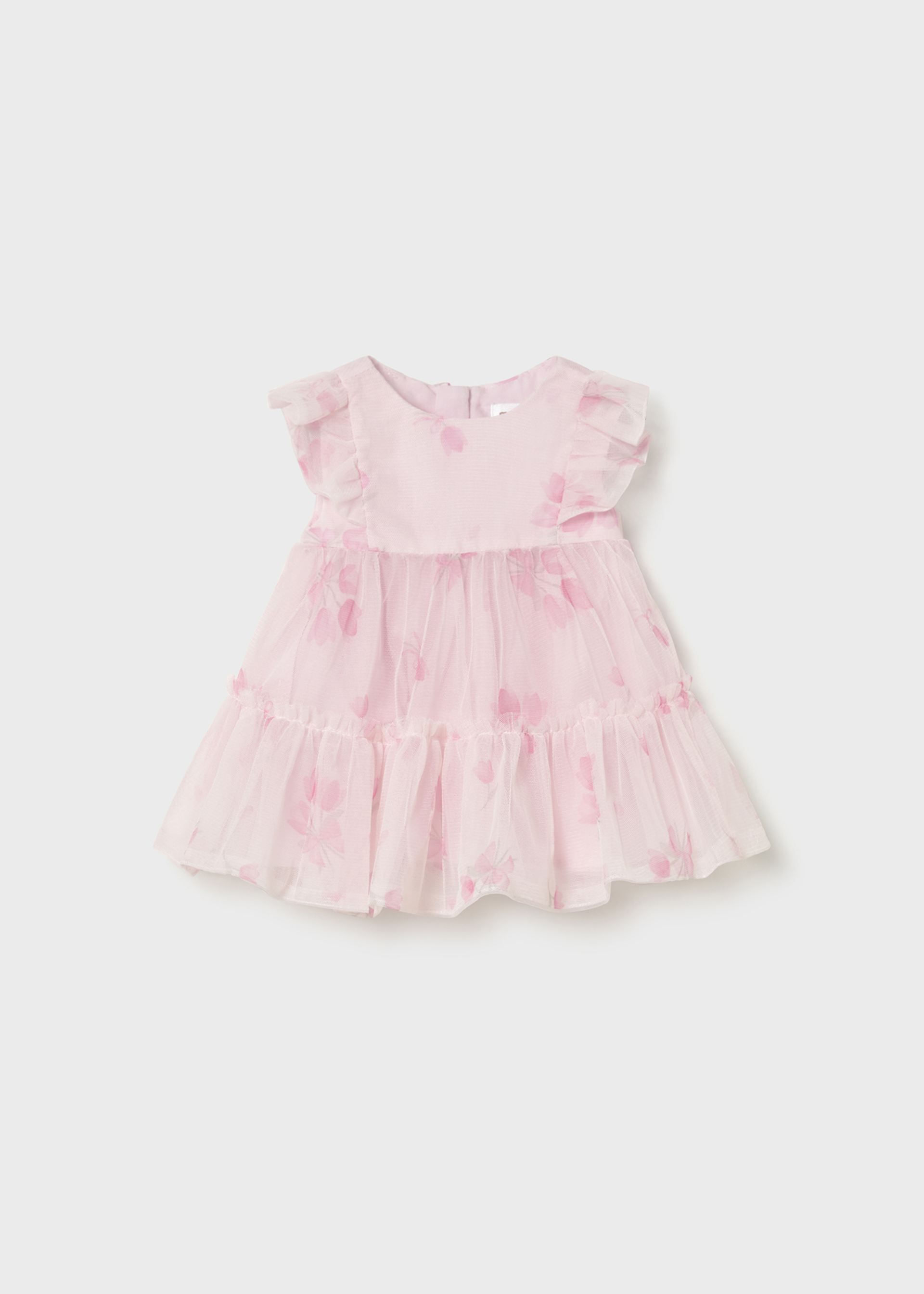 Vestido tule cerimónia recém nascida
