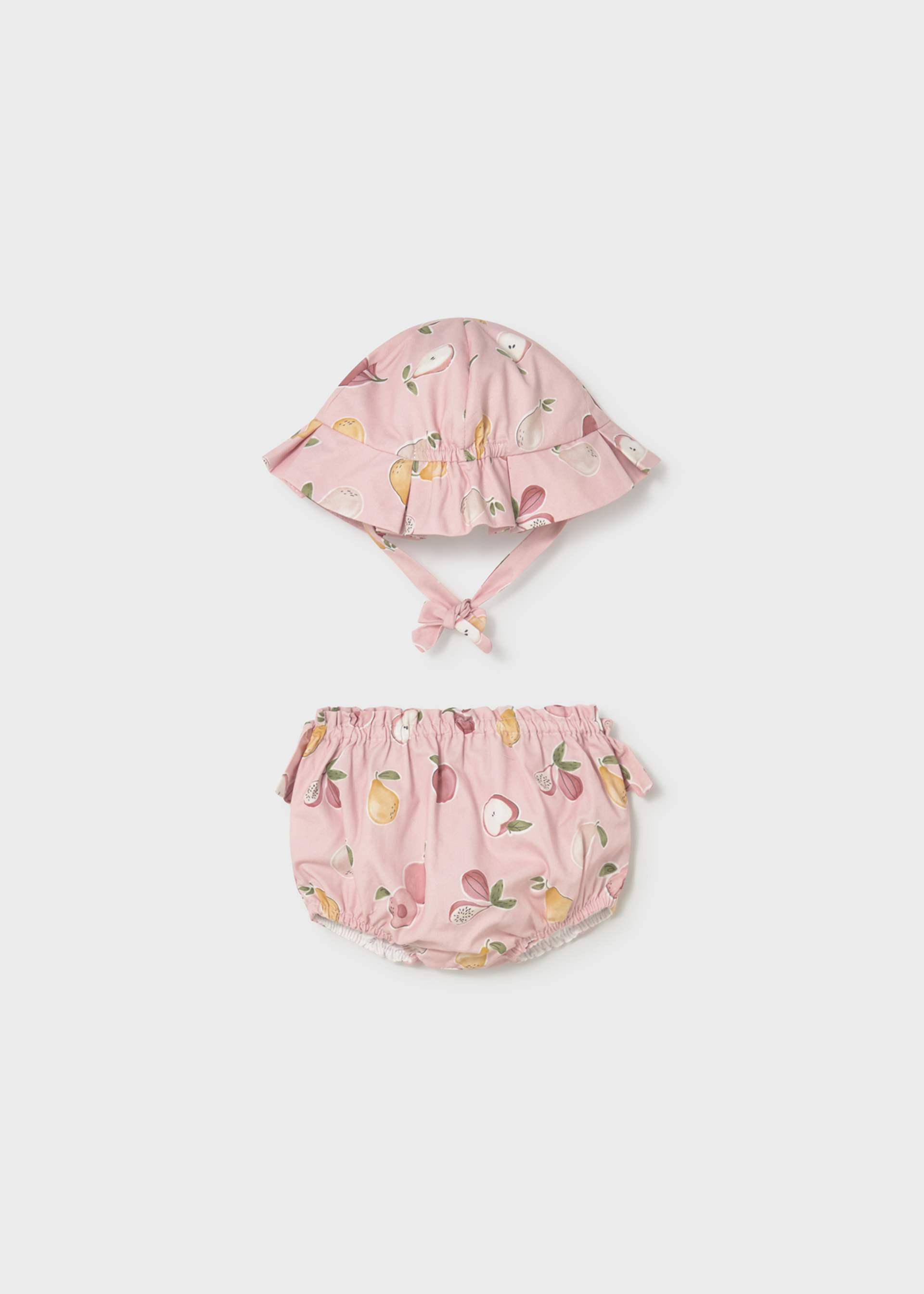 Newborn Girl Printed Bloomers and Hat Set