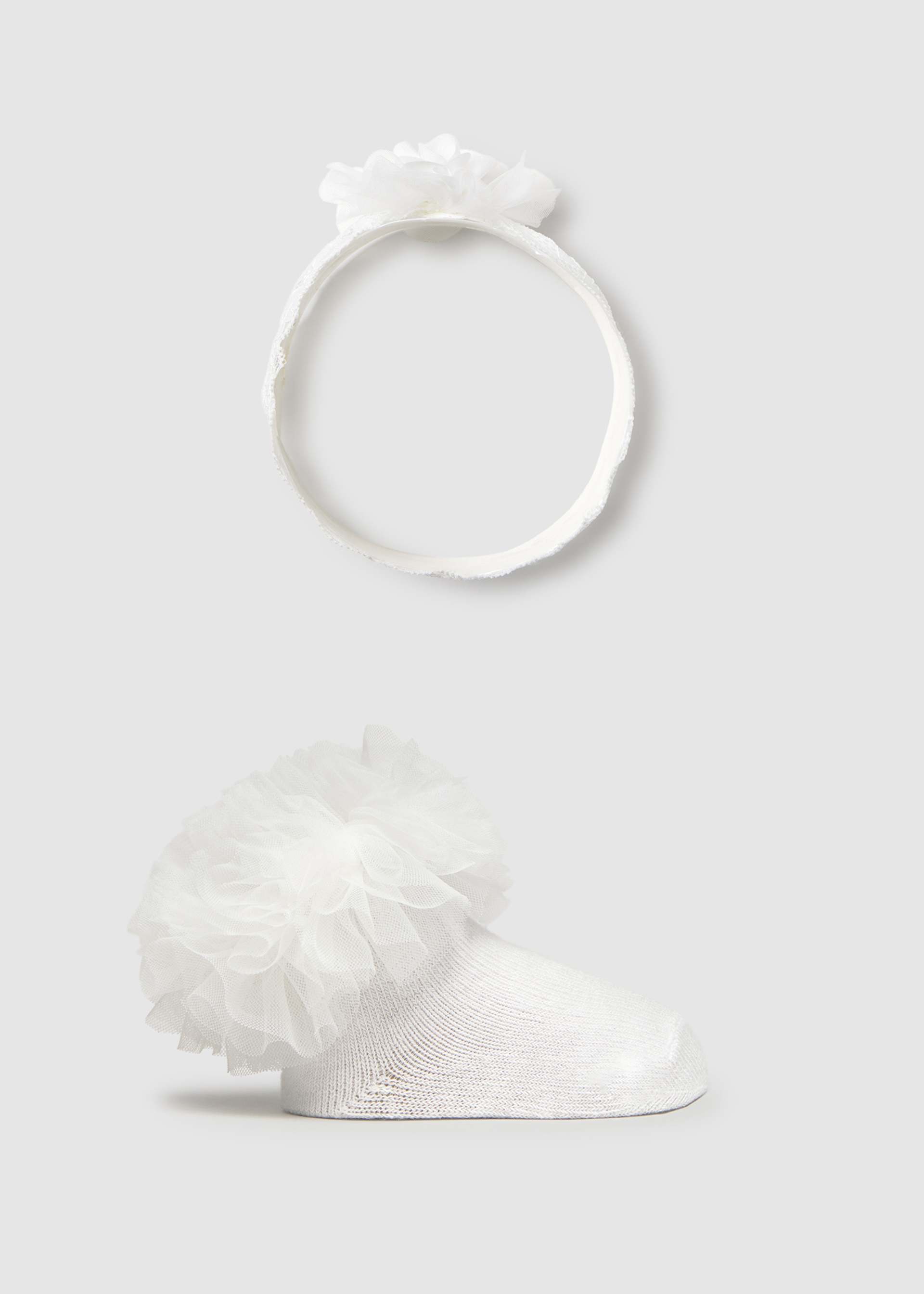 Newborn Girl Headband and Socks Set