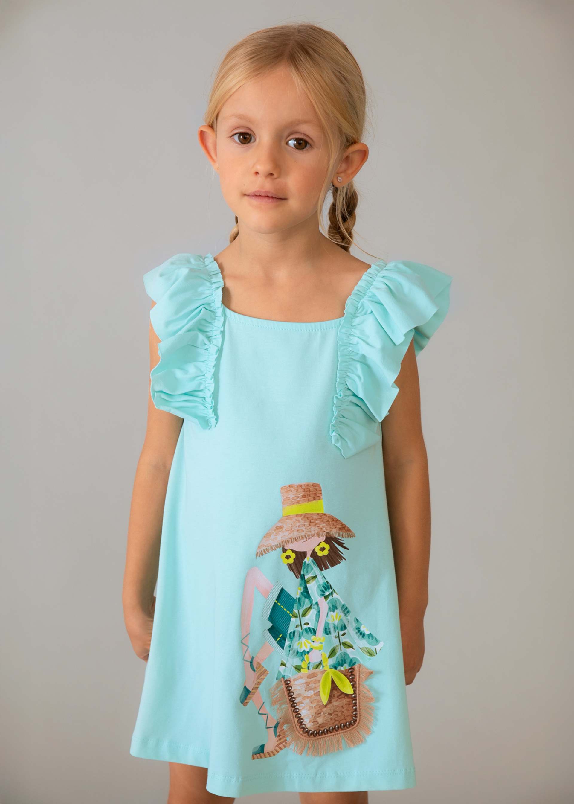 Vestito punto volant bambina