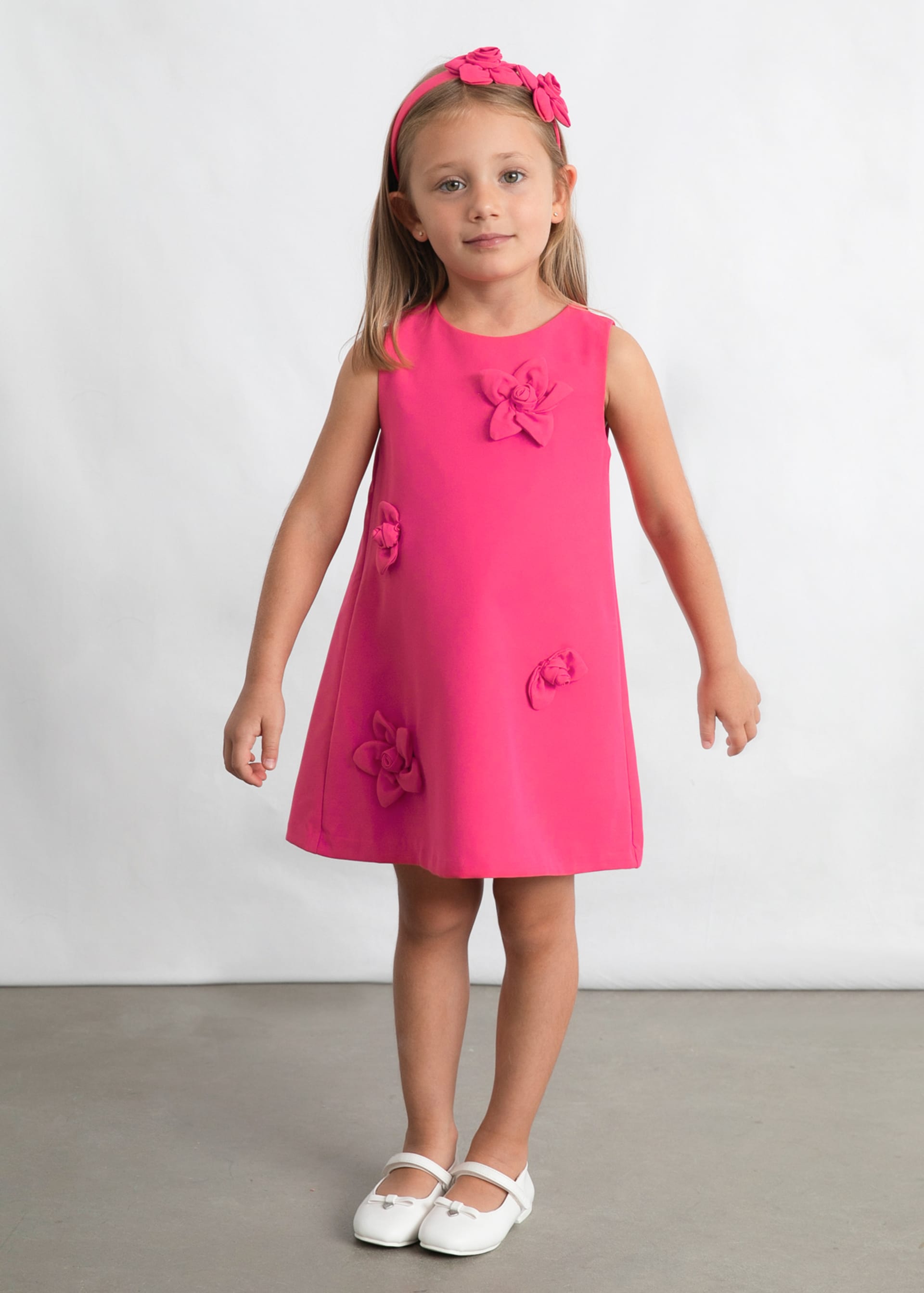 Vestito applicazione floreale bambina