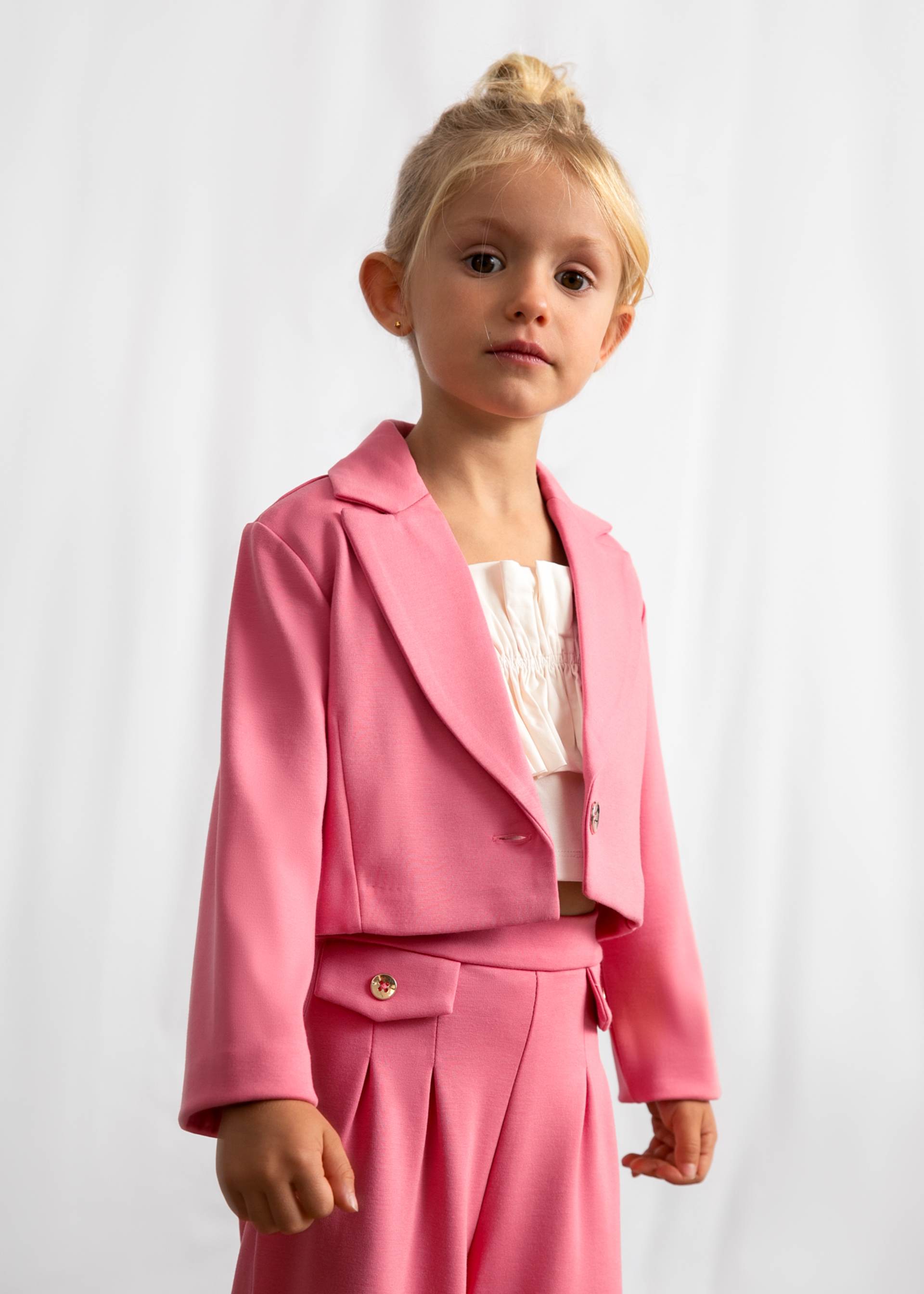 Veste en maille point de rome fille