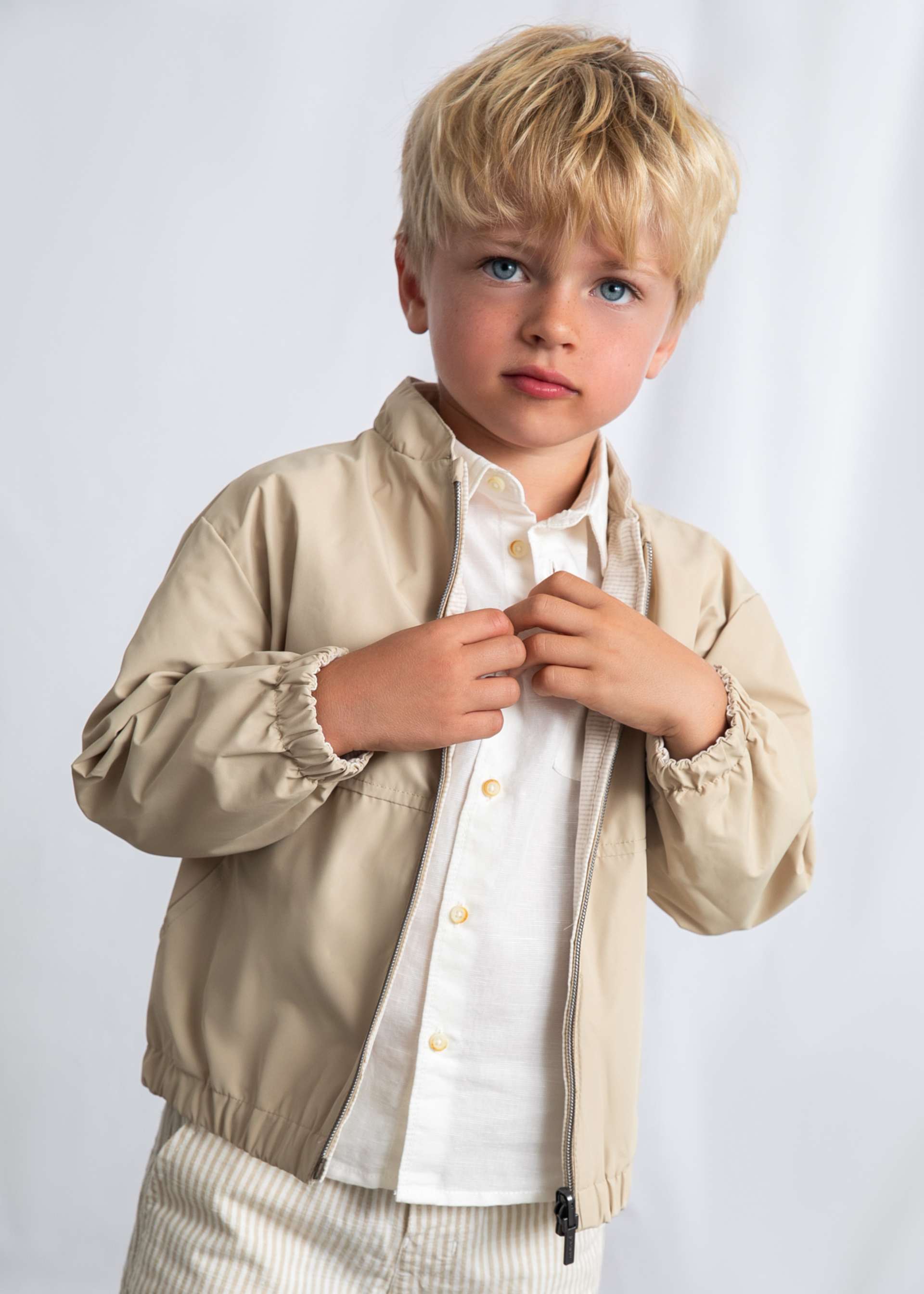 Boy Reversible Linen Windbreaker