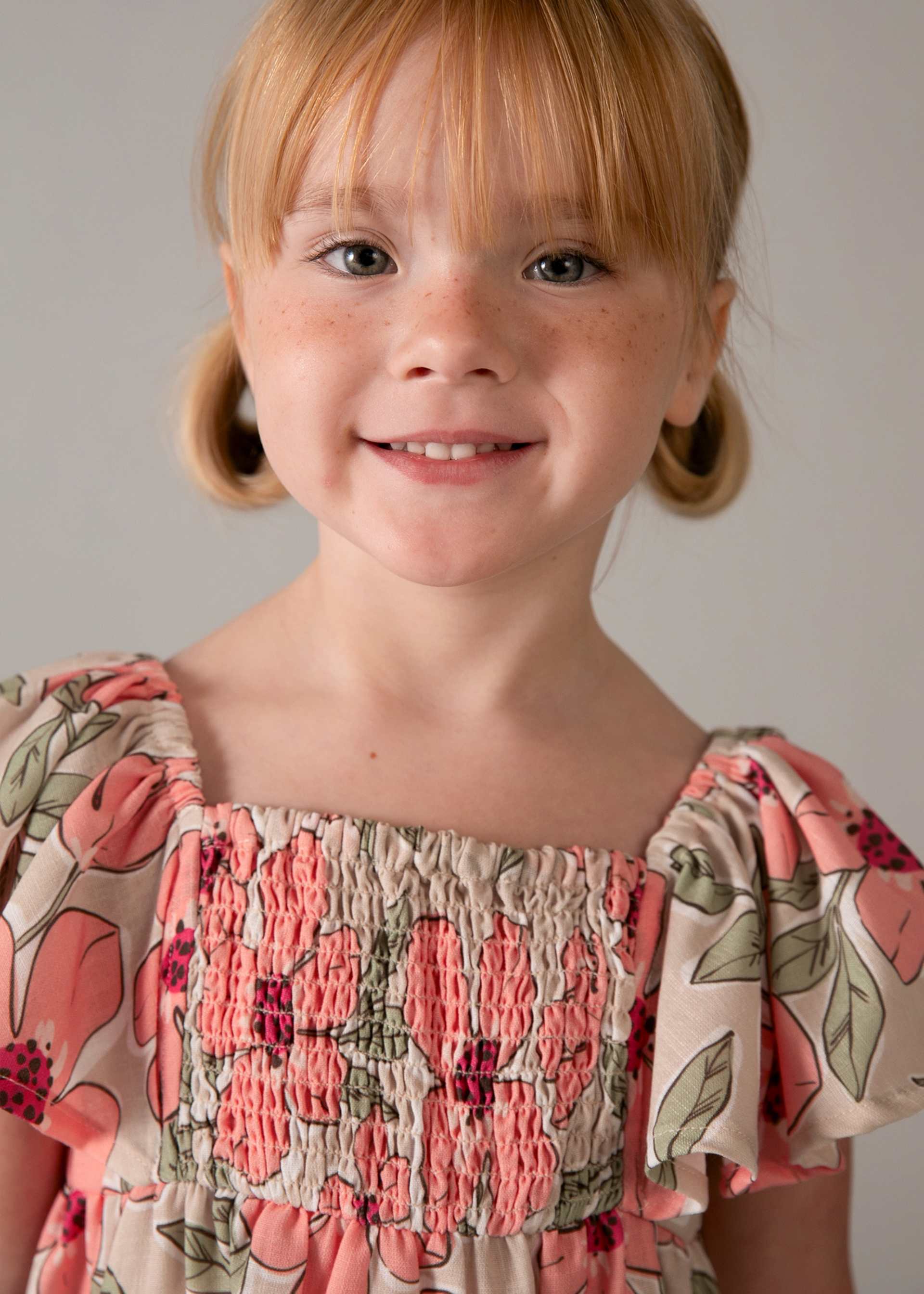 Robe imprimée nid d'abeille fille