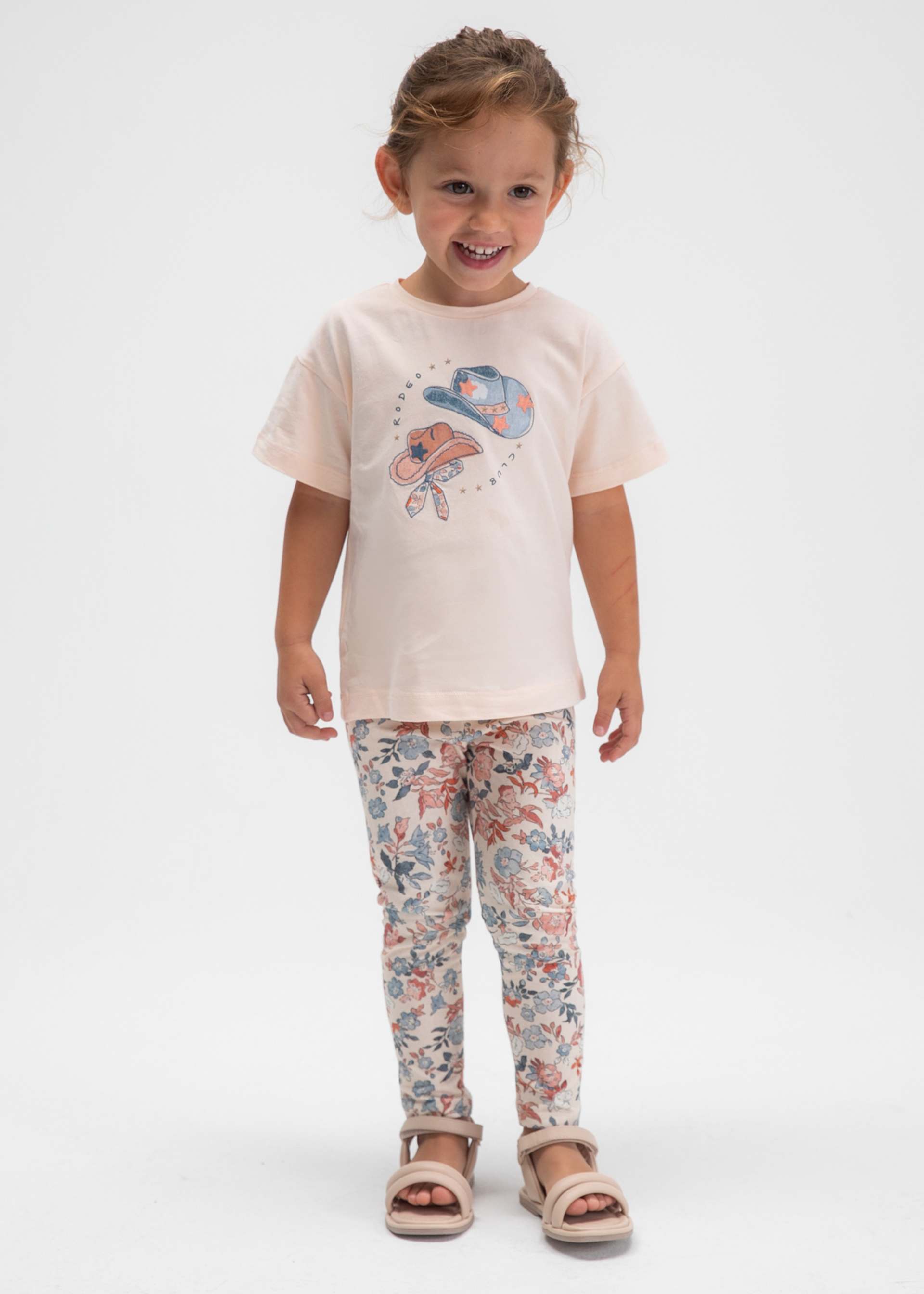 Completo leggings stampato e maglietta bambina