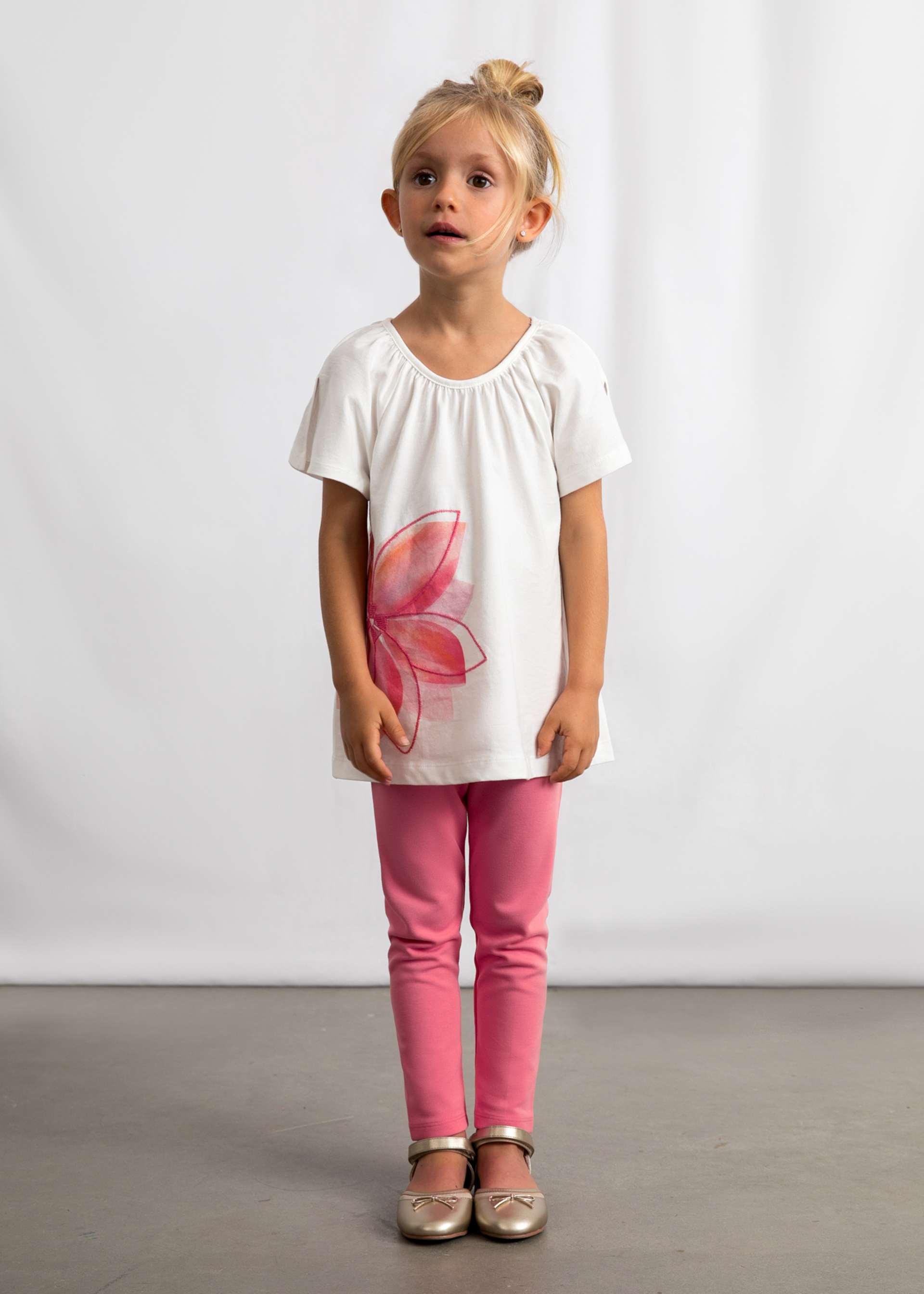Set Leggings und T-Shirt Blume Mädchen