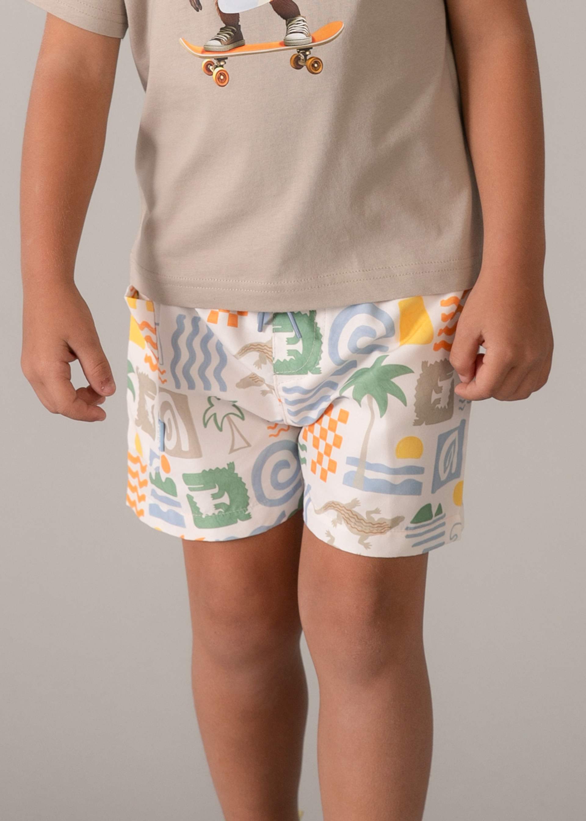 Boys bermuda print swim shorts