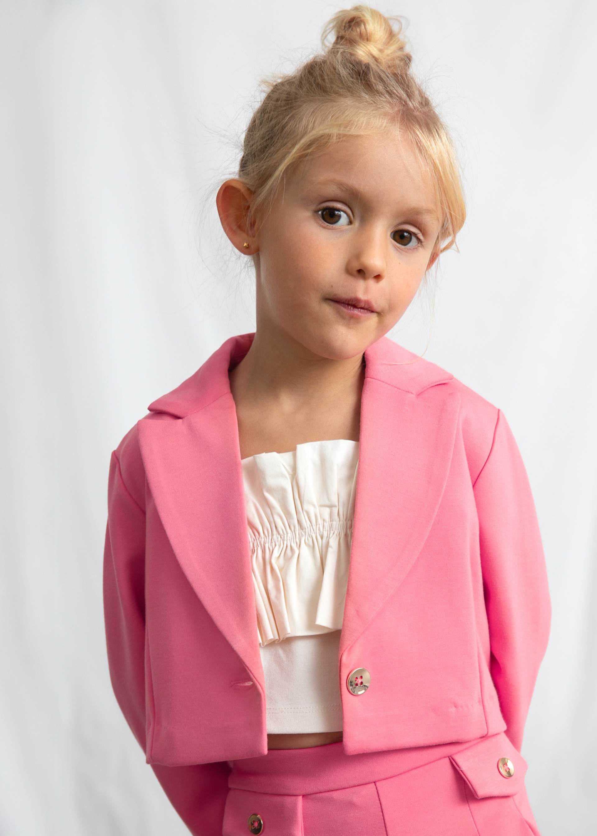 Veste en maille point de rome fille