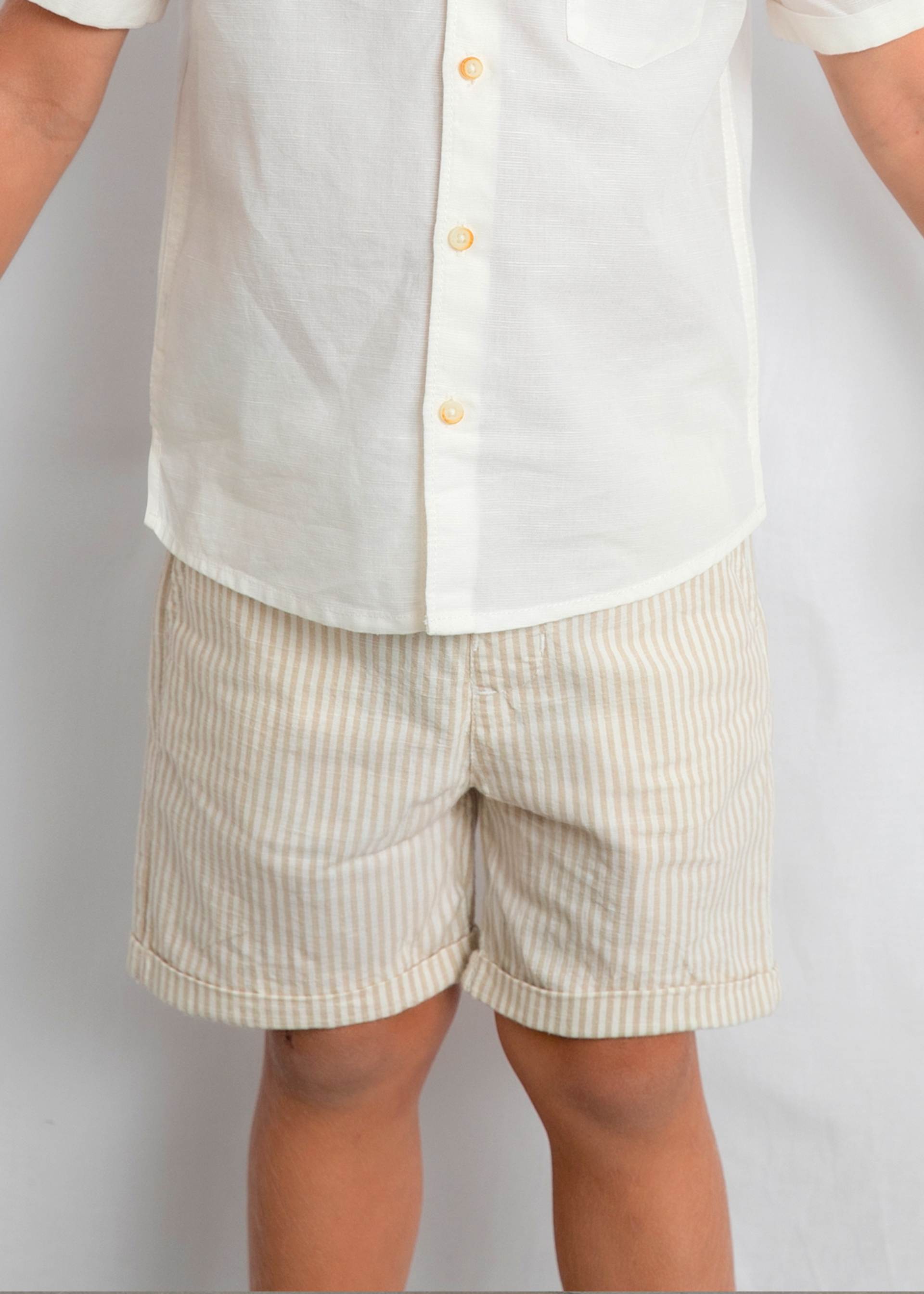 Completo bermuda e camicia in lino bambino
