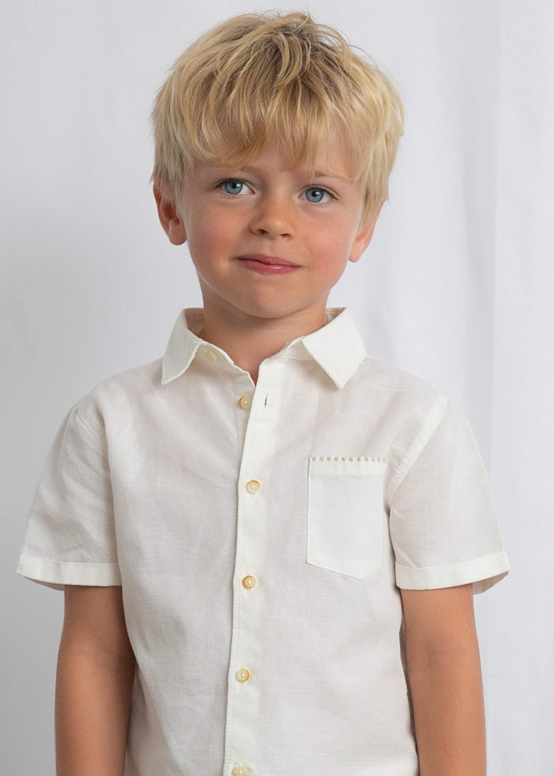 Completo bermuda e camicia in lino bambino
