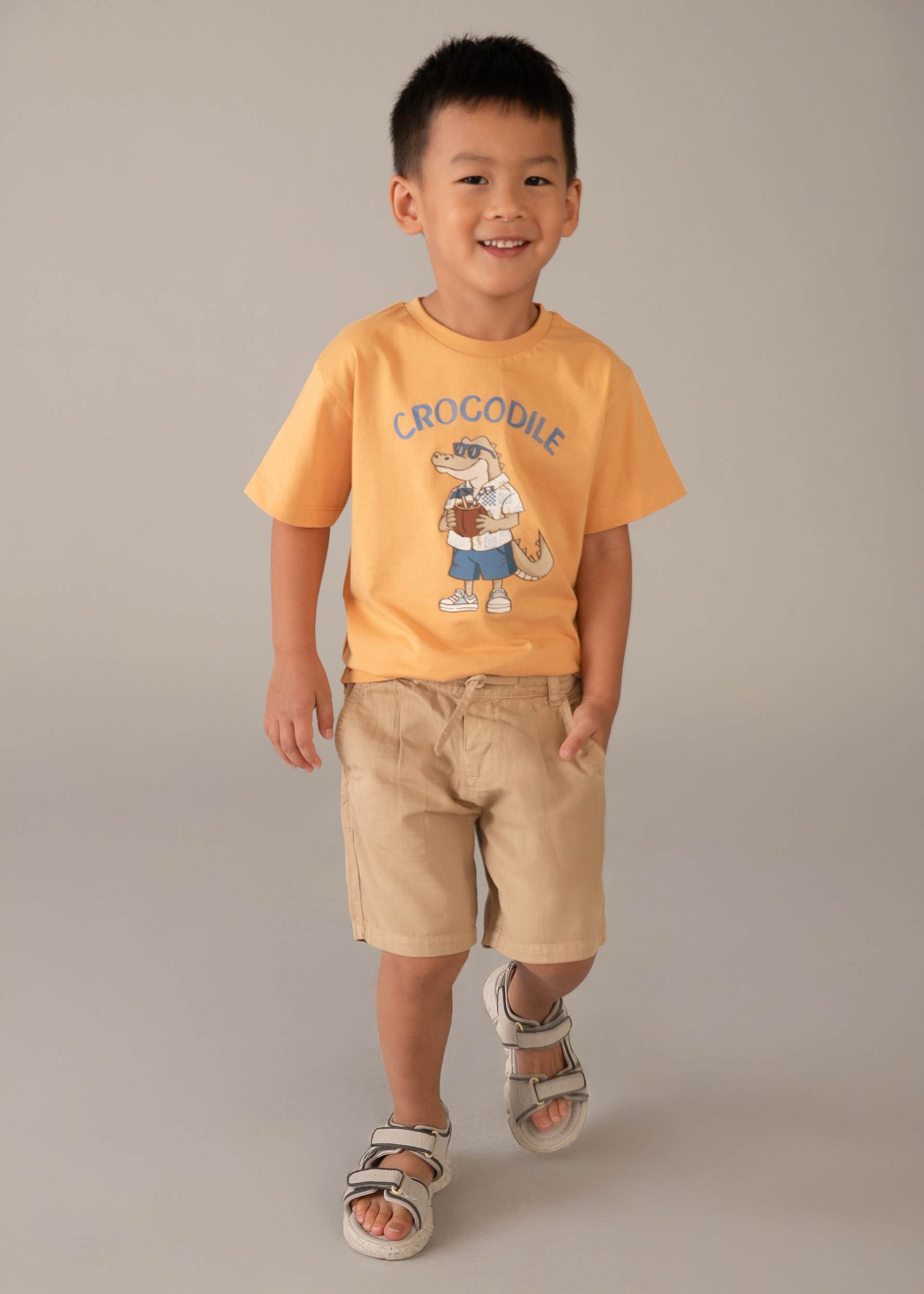 Leinen-Bermudas relaxed fit basic Jungen