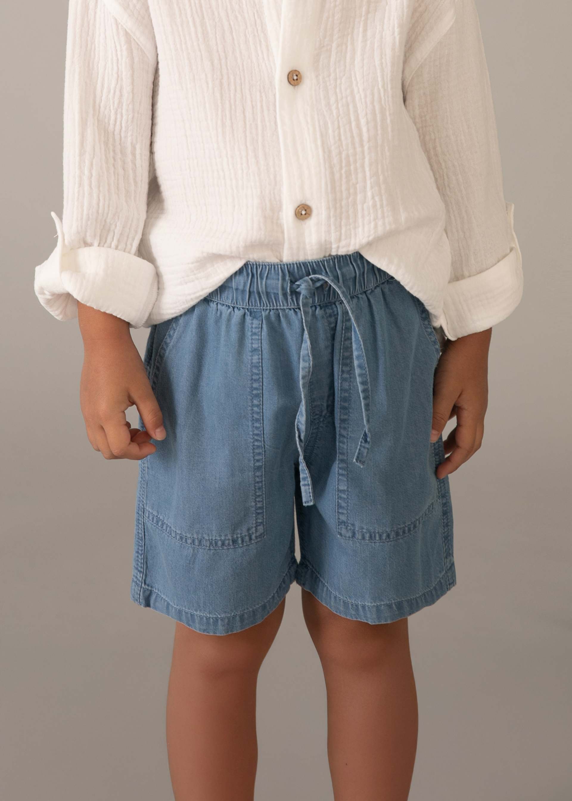 Bermuda jeans morbido bambino