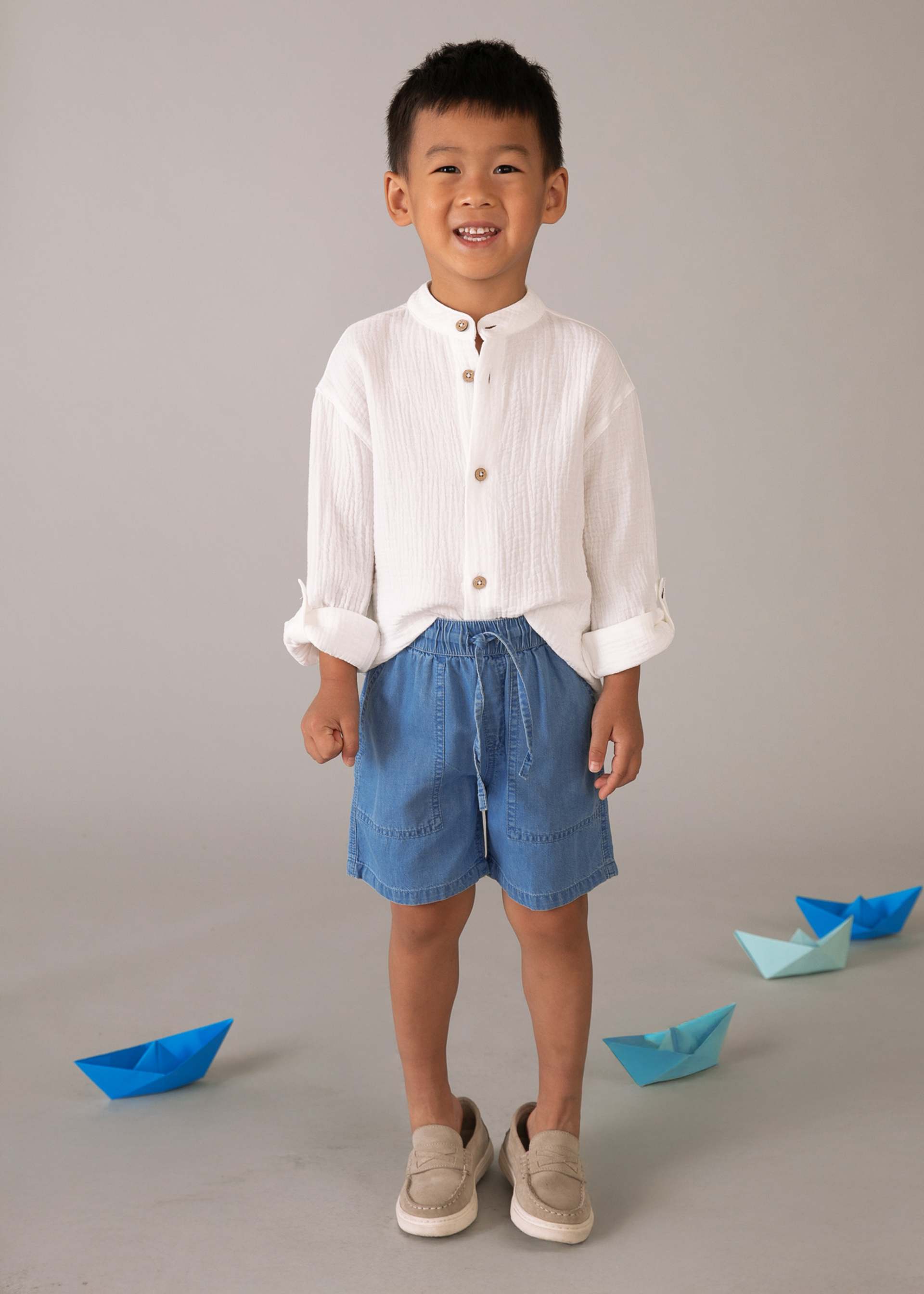 Bermuda jeans morbido bambino