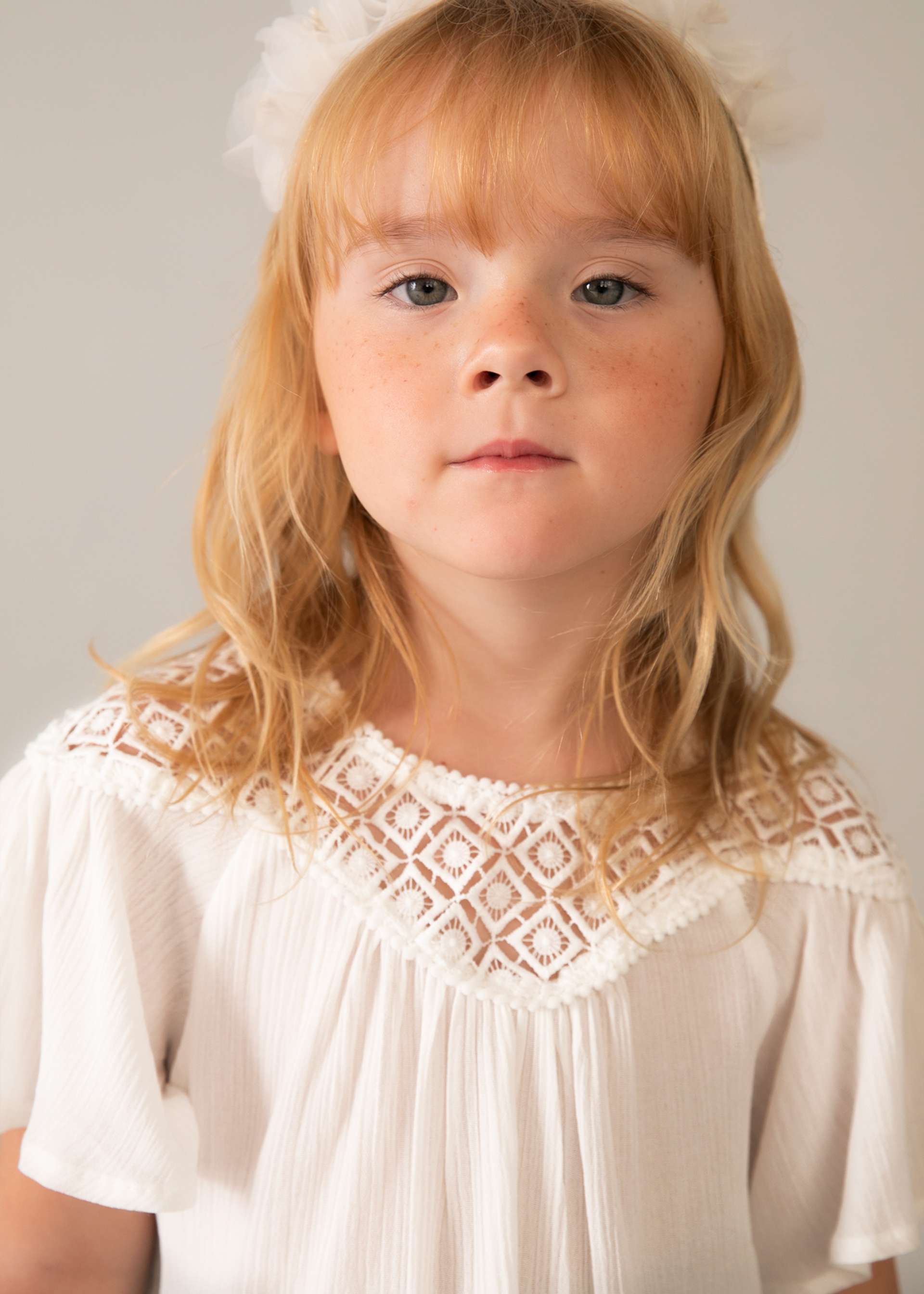 Bluse mit Guipure-Detail Mädchen